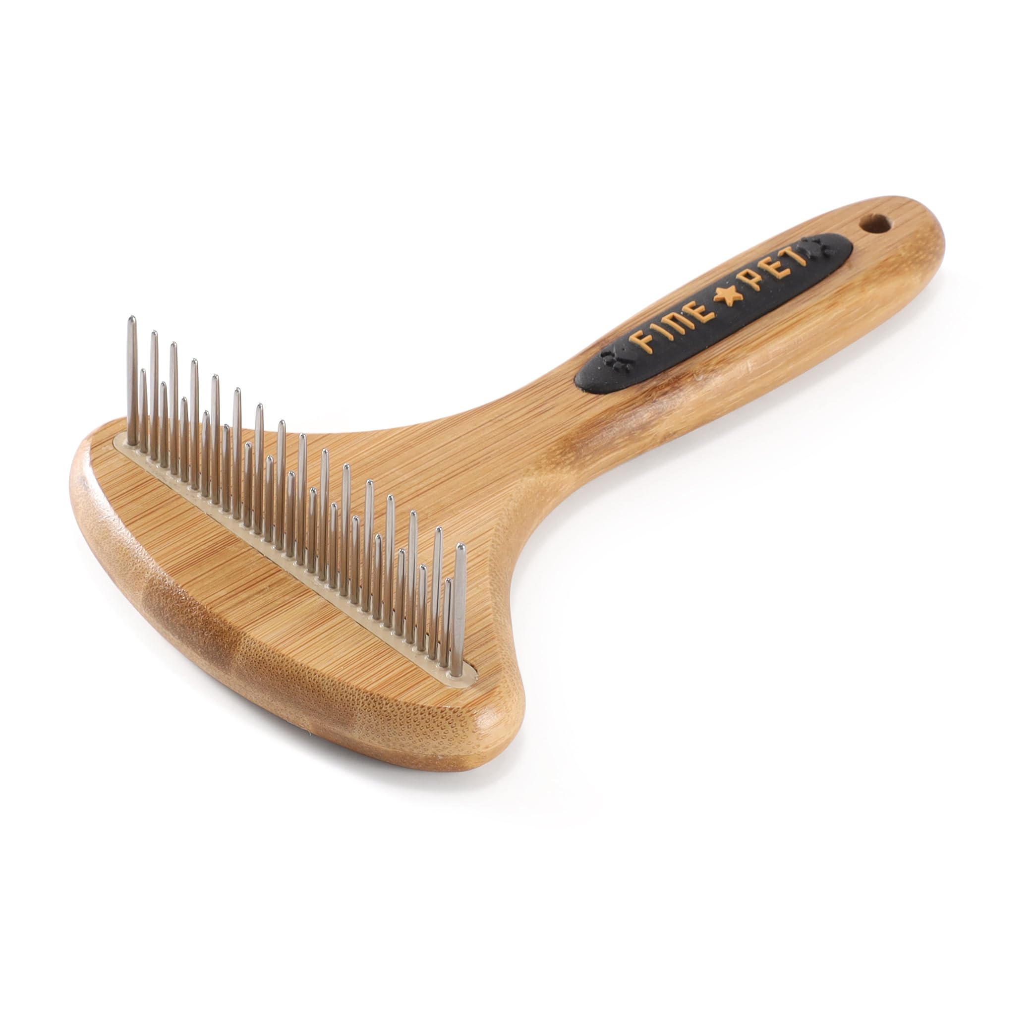 Vimfashi Dog Undercoat Rake For Shedding Cat Grooming Rake With Anti-Slip Wooden Handle Dematting Undercoat Brush For Long Hair 