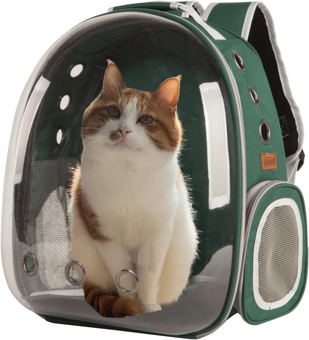 HomeCloud Transparent Pet Carrier Backpack with Leash  for Travel | Hiking | Outdoor Activities | Designed with Breathable Spac