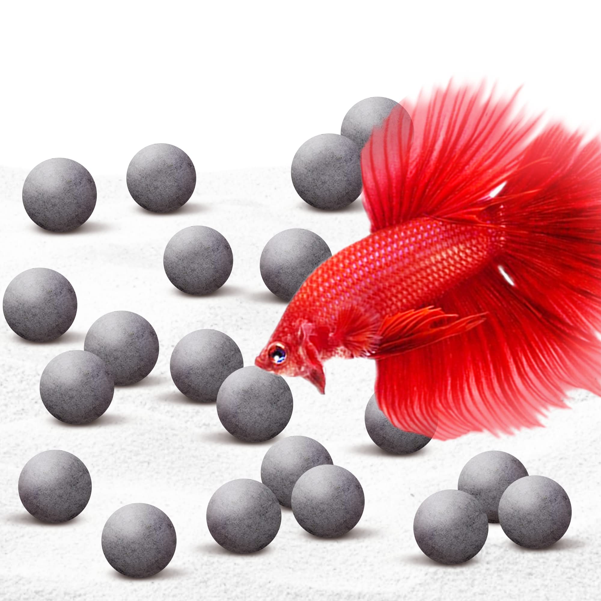 SunGrow Mineral-Rich Balls for Betta, 0.5   , Water Conditioner with Over 30 Beneficial Elements, Freshwater Fish Tank Decoratio