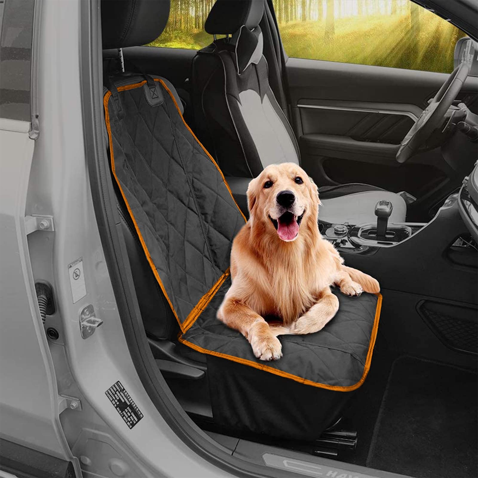 AsFrost Dog Car Seat Cover for Cars SUVs Trucks, Thicked 600D Oxford Heavy Duty Waterproof Front Car Seat Covers for Dogs Durabl