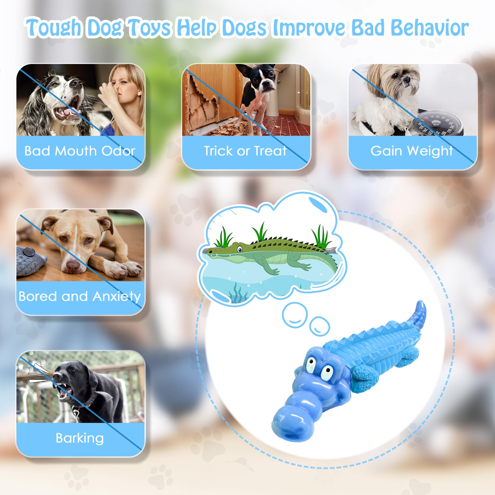 Jeefome Tough Dog Chew Toys for Aggressive Chewers, Indestructible Dog Toy to Keep Them Busy & Reduce Boredom for Medium, Large