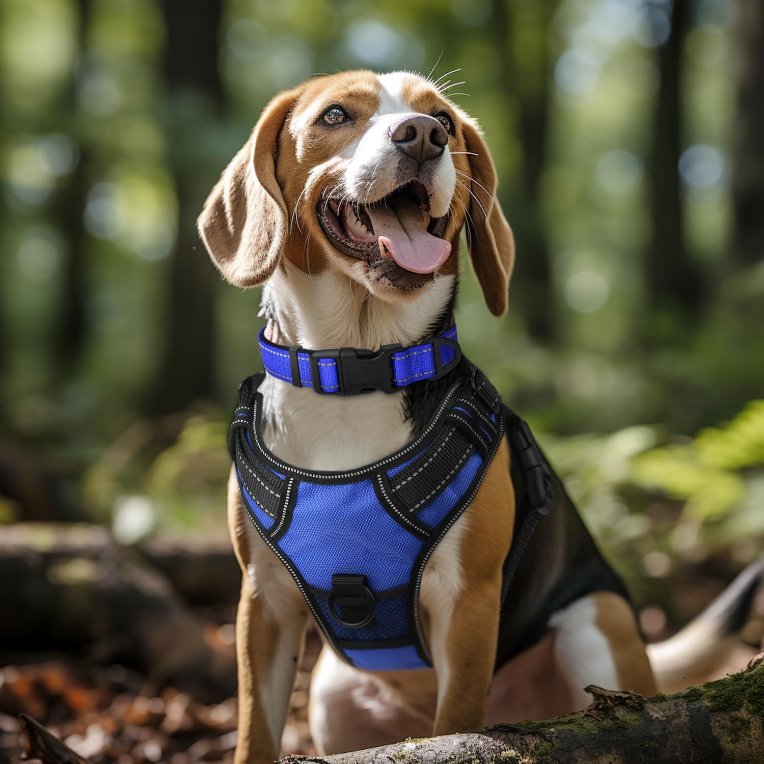 Joytale Reflective Dog Collar,Soft Neoprene Padded Breathable Nylon Pet Collar Adjustable For Extra Large Dogs,Royal Blue,Xl