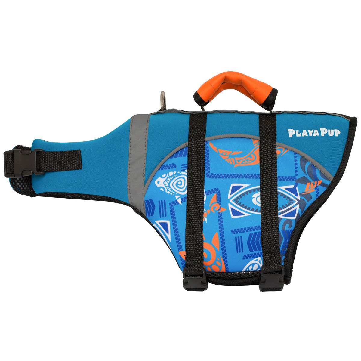 PlayaPup Dog Life Jacket, Tribal Shark Night, Large