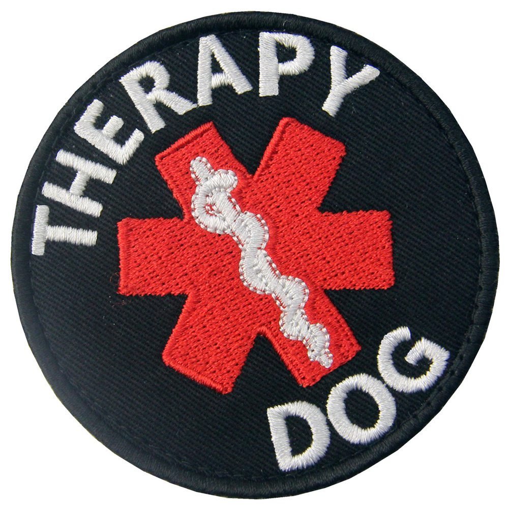Service Dog EMS Medic Paramedic Star of Life Therapy Dog Vests/Harnesses Emblem Embroidered Fastener Hook & Loop Patch