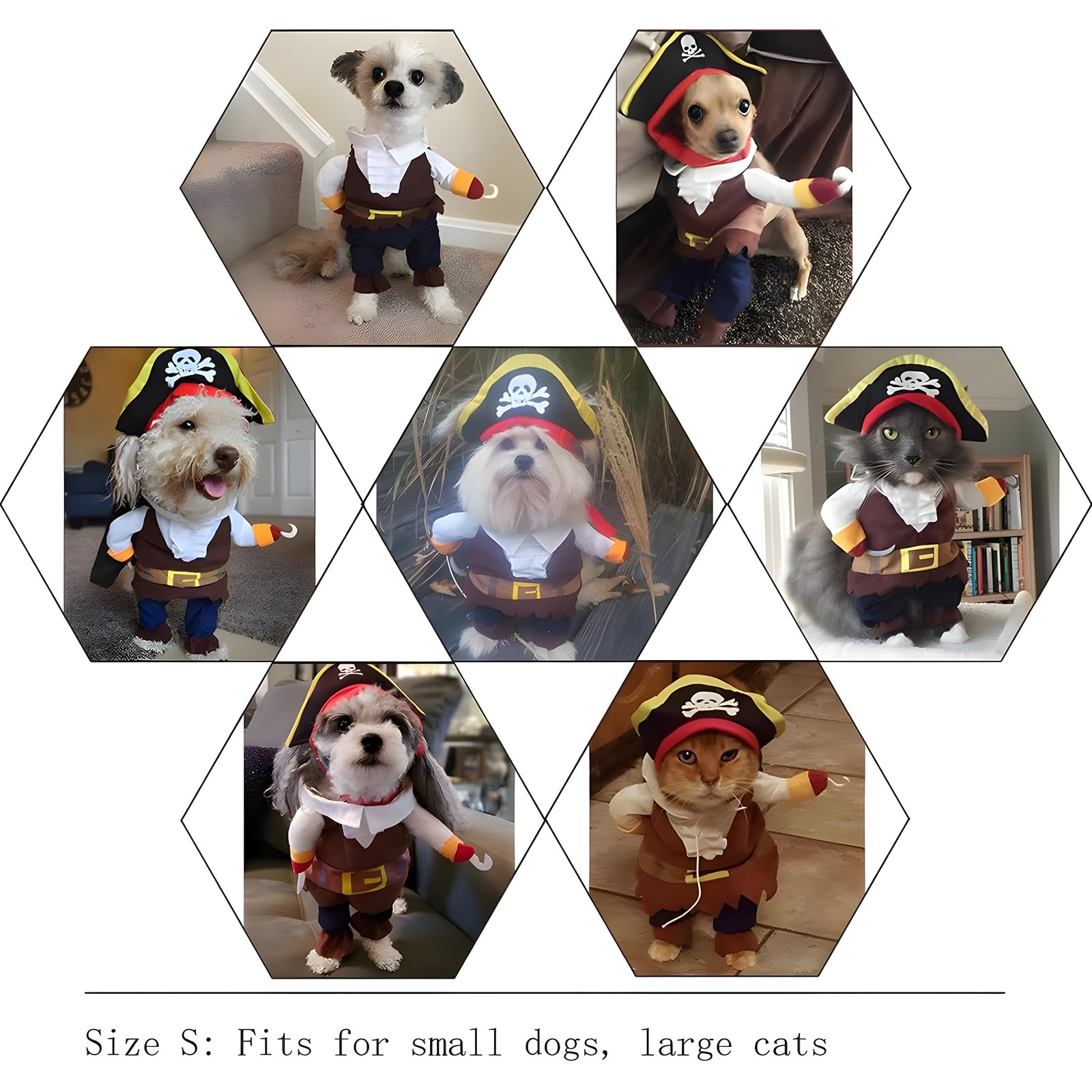 Nacoco Pet Dog Costume Pirates Of The Caribbean Style Cat Costumes (Xs) Brown