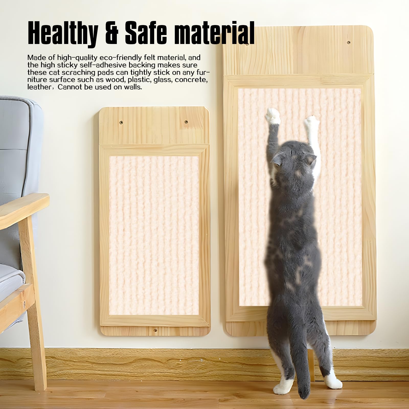 Cat Scratching Mat,Cat Scratch Furniture Protector, Trimmable Self-Adhesive Couch Protector,Carpet Replacement For Tree Shelves,