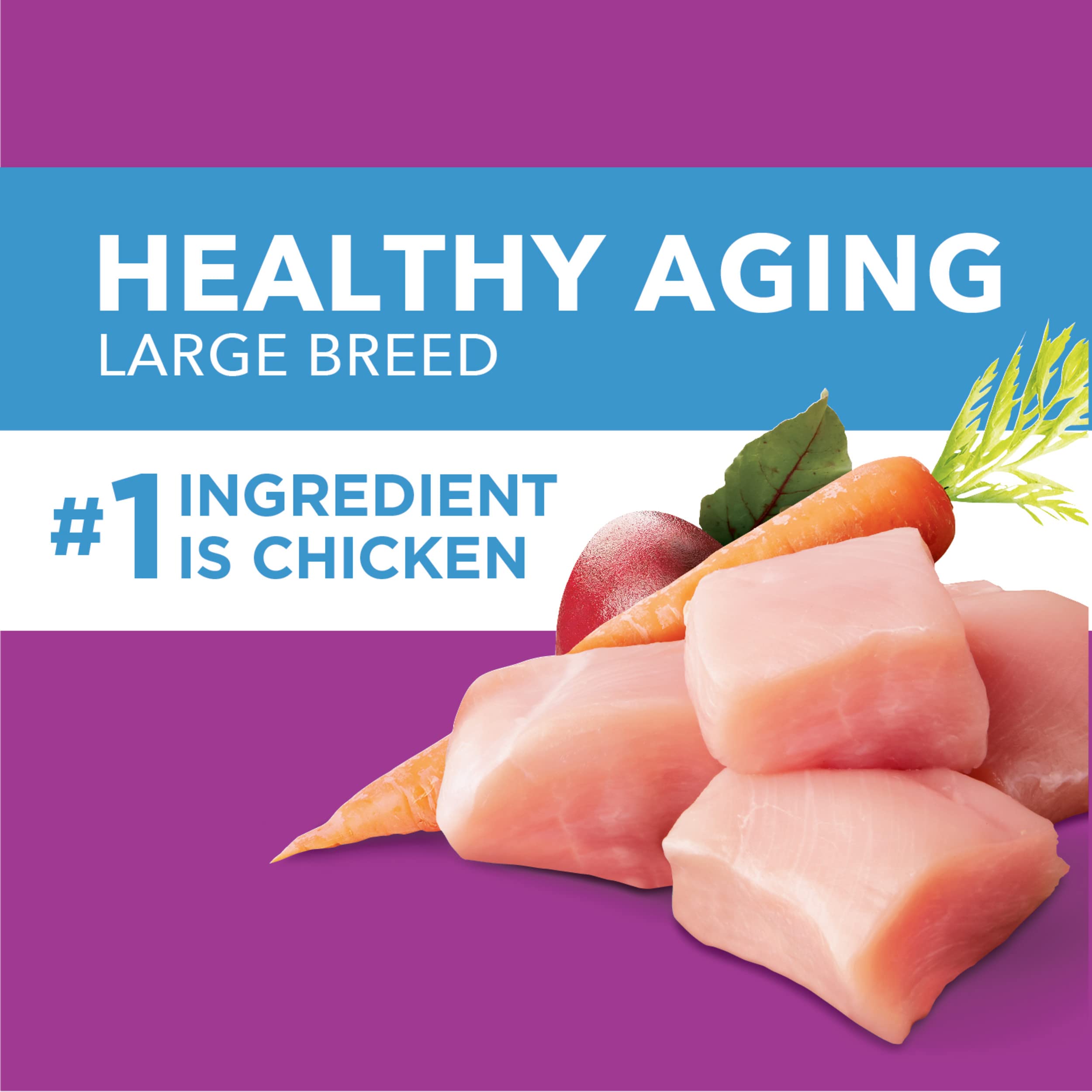 IAMS Proactive Health Healthy Aging Large Breed Dog Food for Mature and Senior Dogs with Real Chicken, 15 lb. Bag