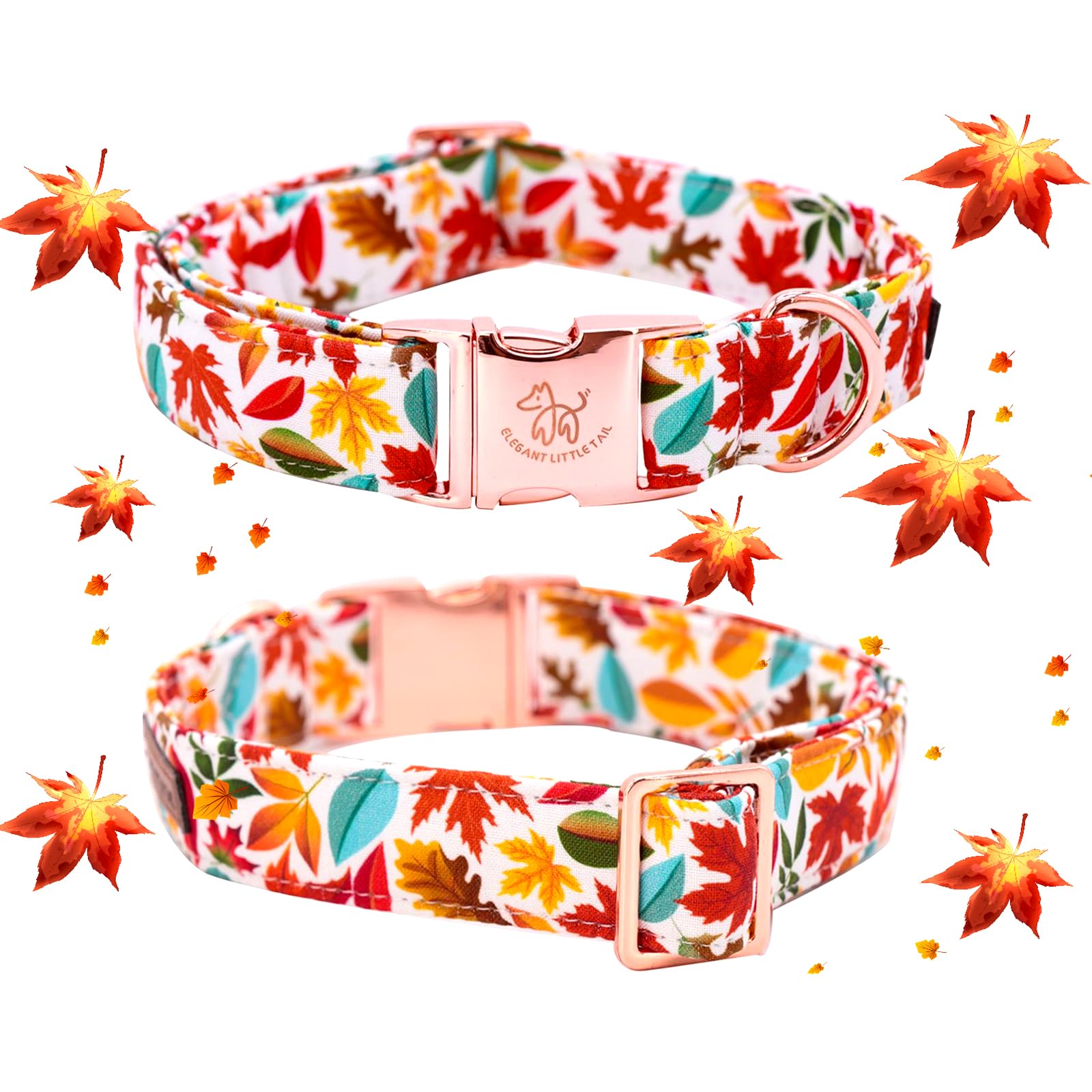 Elegant Little Tail Fall Dog Collar, Male Or Female Dog Collar With Bow Adjustable Soft Bow Tie Dog Collars For X-Small Dogs And Cats