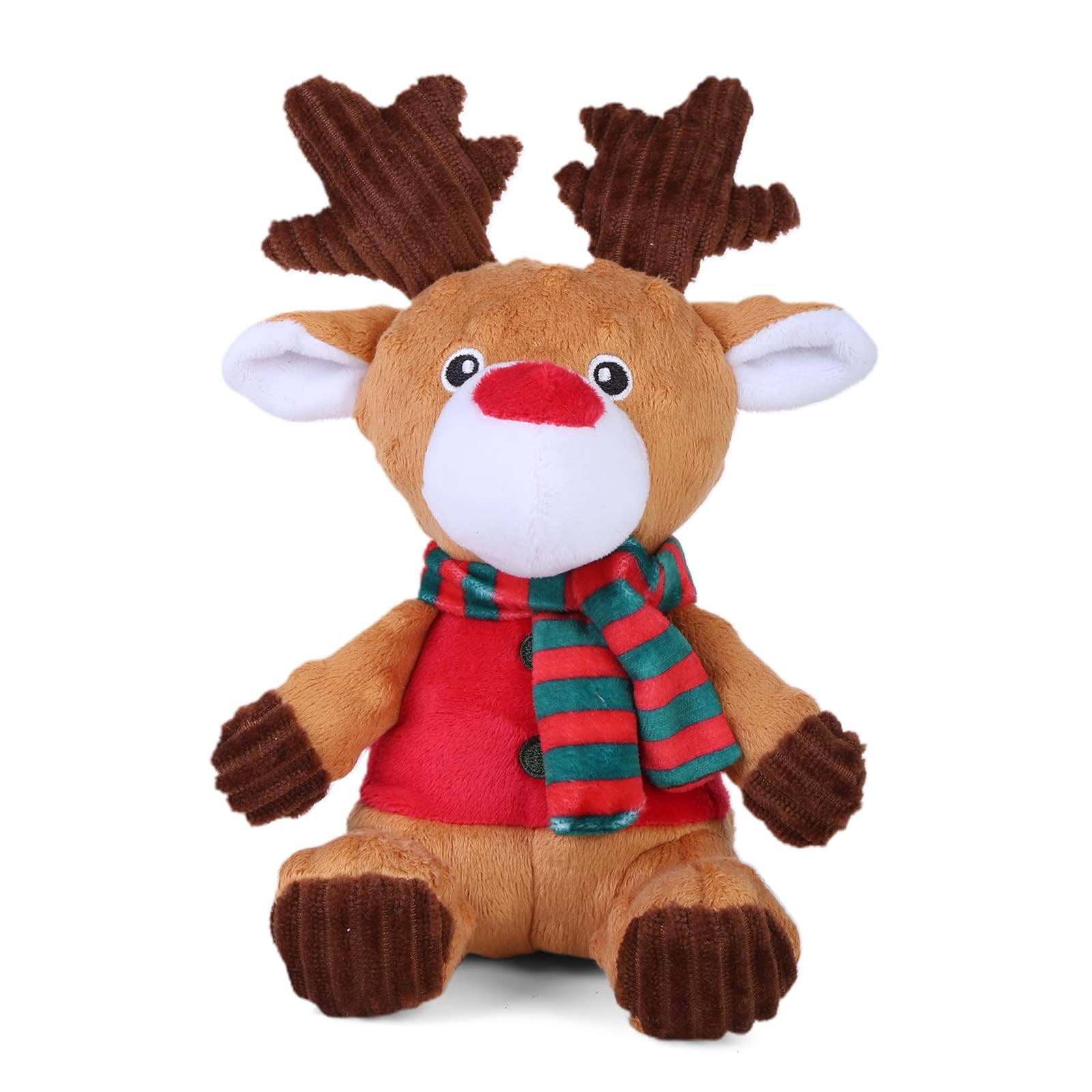 Blnboimrun Dog Toys Stuffed Dog Plush Toys Milu Deer Dog Squeaky Toys With Crinkle Paper Chew Toys For Large And Medium Dogs Puppy