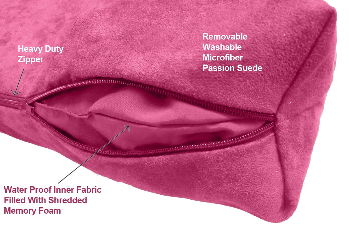 Five Diamond Collection Shredded Memory Foam Orthopedic Bed With Removable Washable Cover And Water Proof Inner Fabric, Small (25-Inch-By- 20-Inch), Hot Pink Microfiber, For Dogs