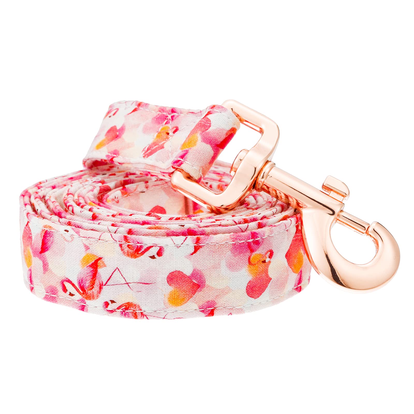Tunkoo Pink Flamingo Heart Dog Leash - Stylish, Safe, Comfortable For Small Medium Large Dogs Pets Daily Walking M