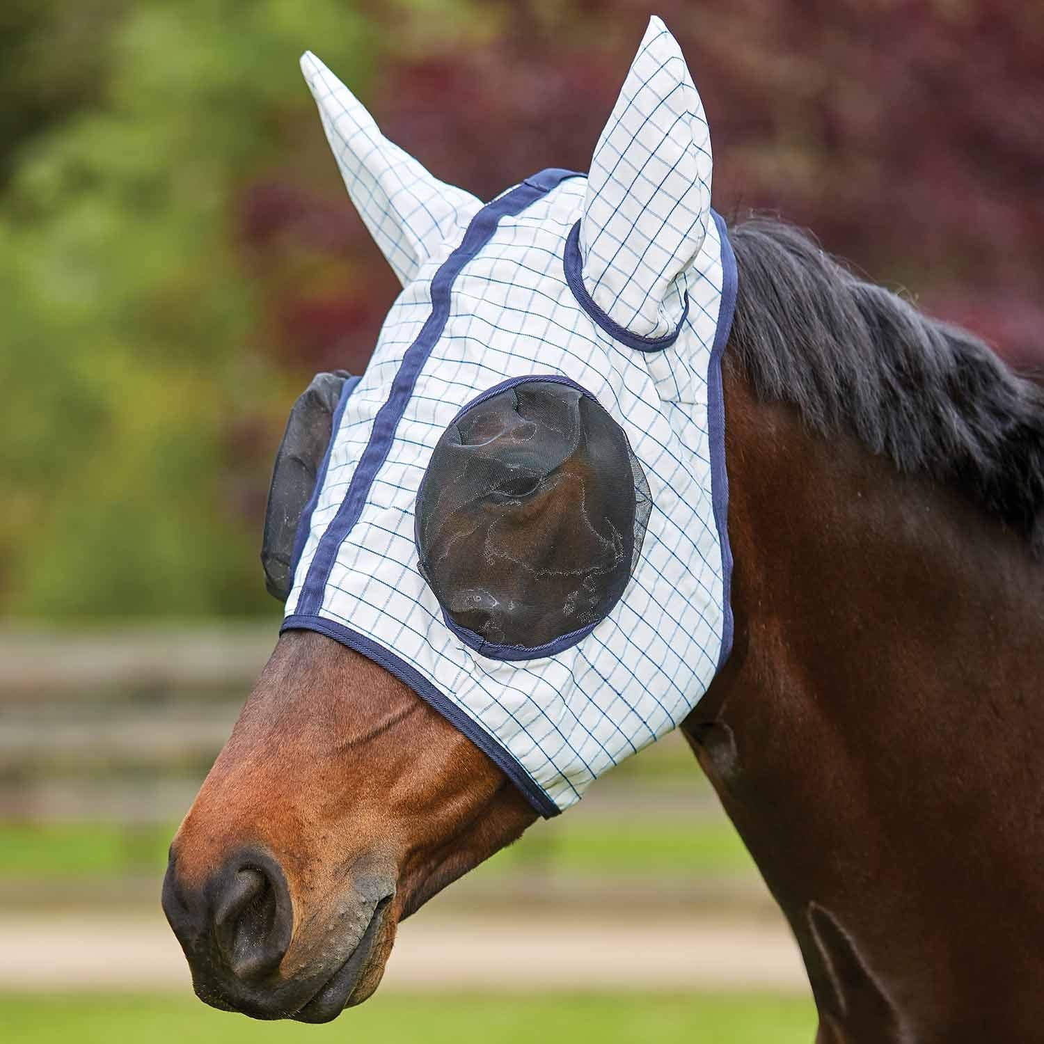 Kool Coat Classic Fly Mask White/Navy Full