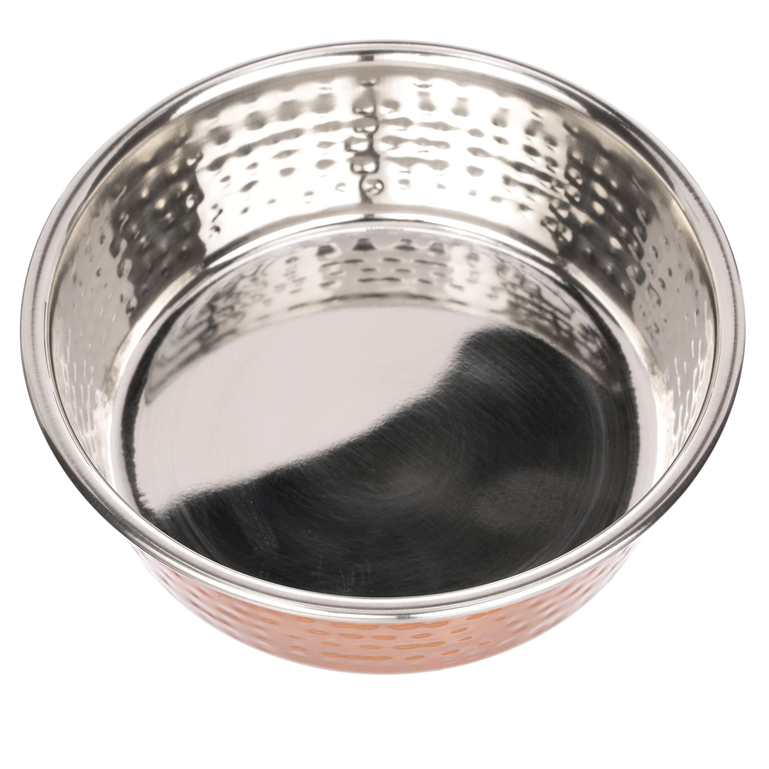 Neater Pet Brands Hammered Decorative Designer Bowls - Luxury Style Premium Dog and Cat Dishes (Small, Copper)