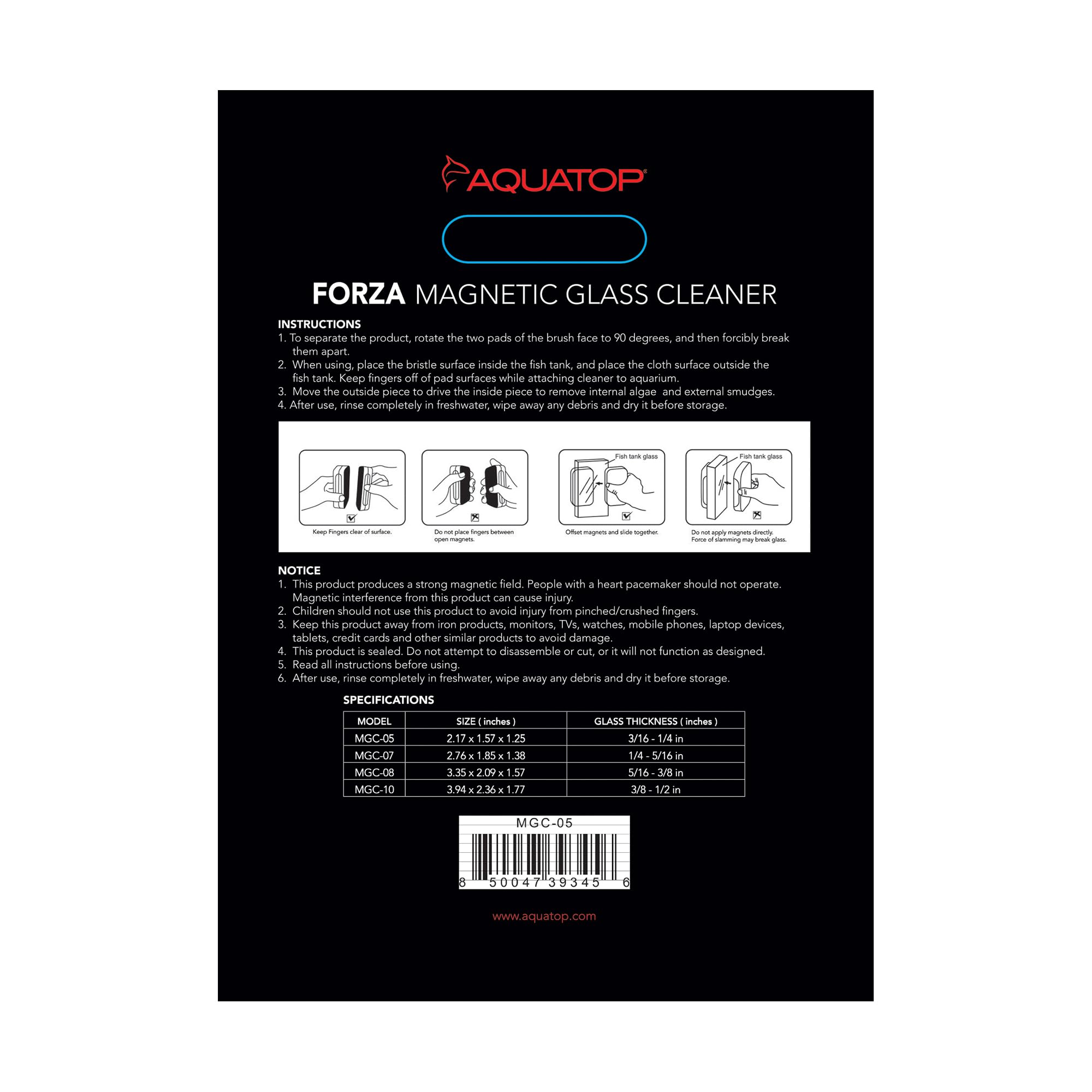 Aquatop Forza Floating Magnetic Glass Cleaner