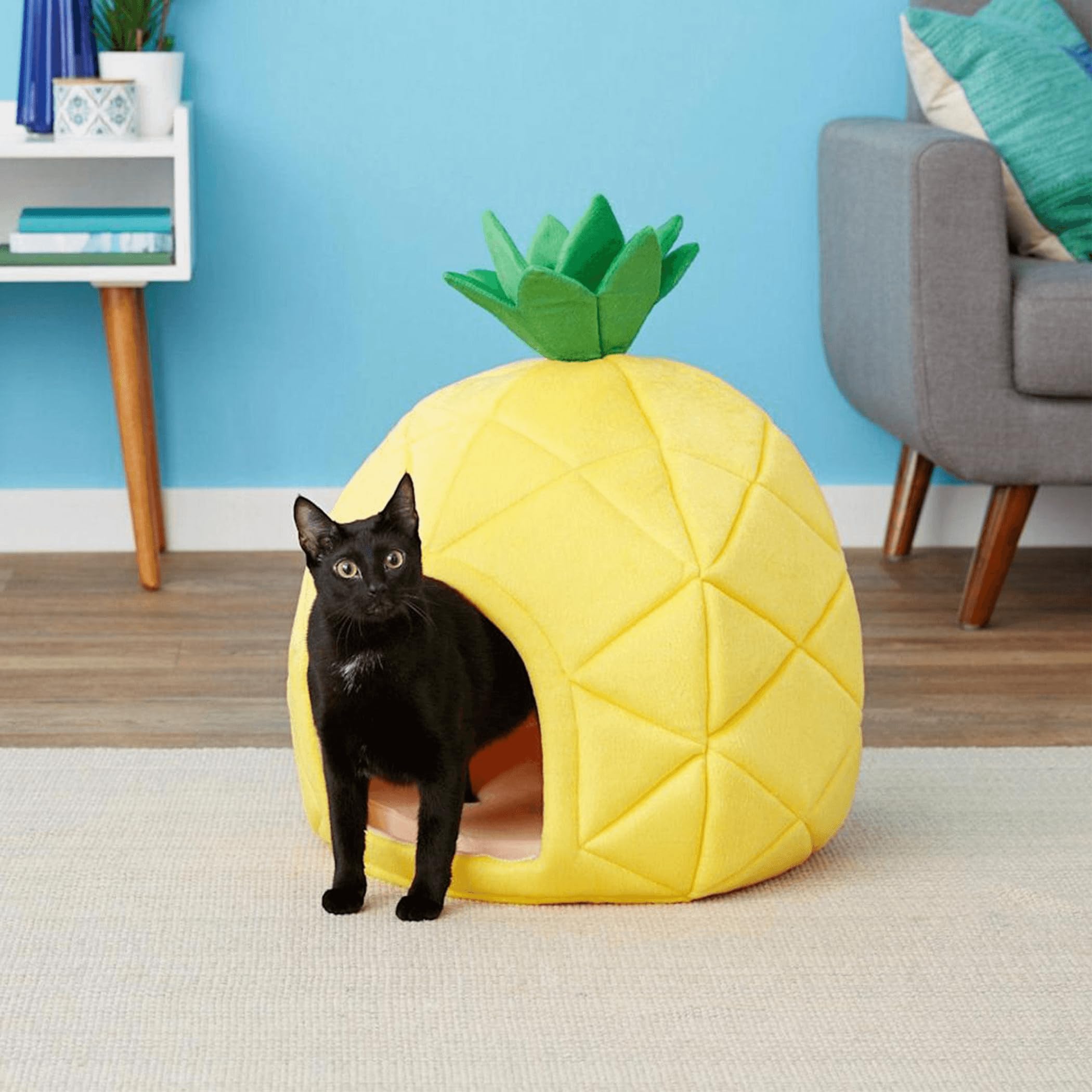 Yml Pineapple Pet Bed House, Medium, Yellow