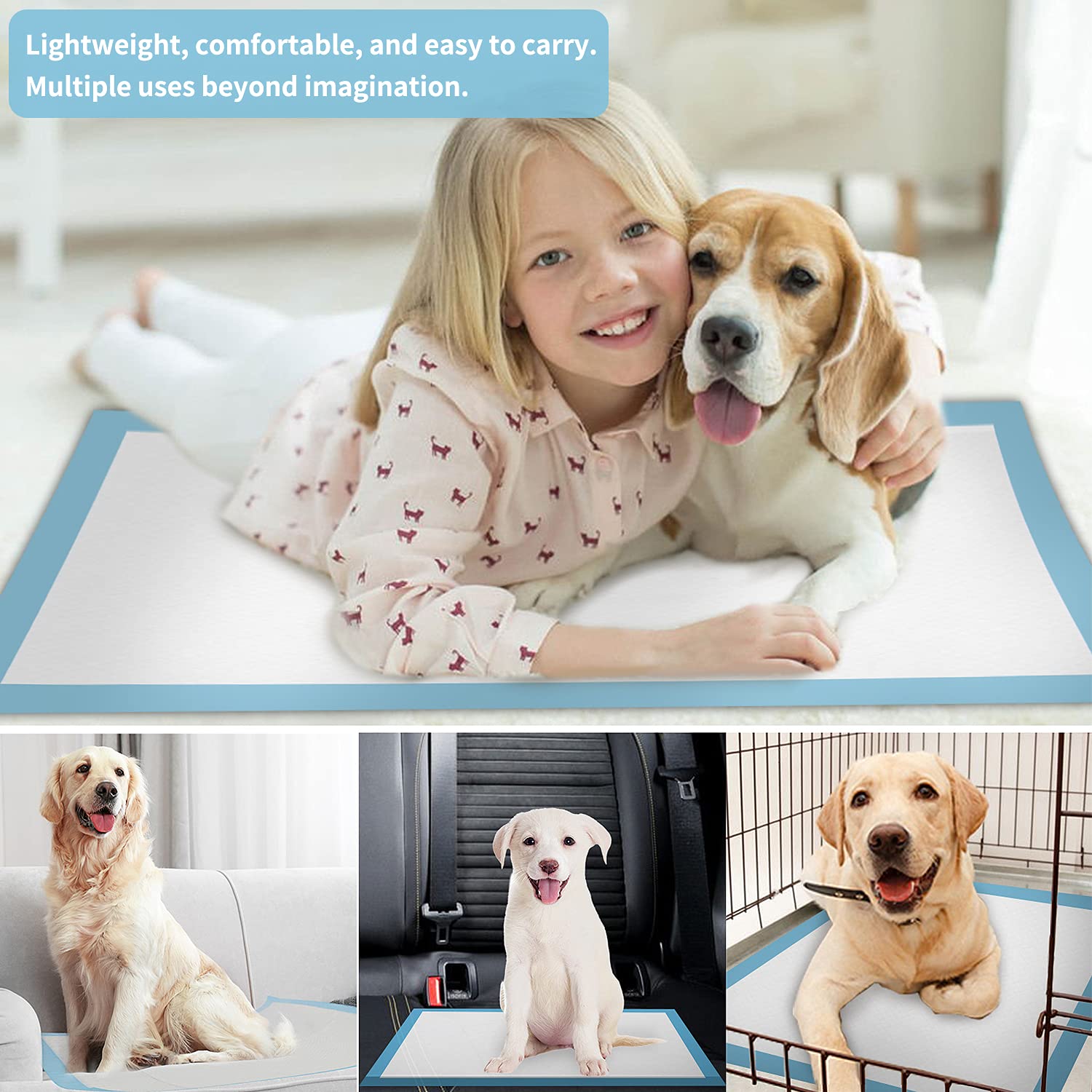 Immcute Puppy Pee Pads 22''X23''- 50 Count | Dog Pee Training Pads Super Absorbent & Leak-Proof | Disposable Pet Piddle And Pott