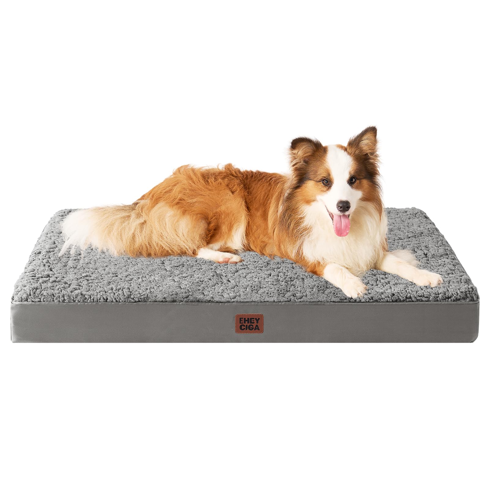Eheyciga Orthopedic Xl Dog Beds For Extra Large Dogs With Removable Washable Cover For Crate, Light Grey, 41X27