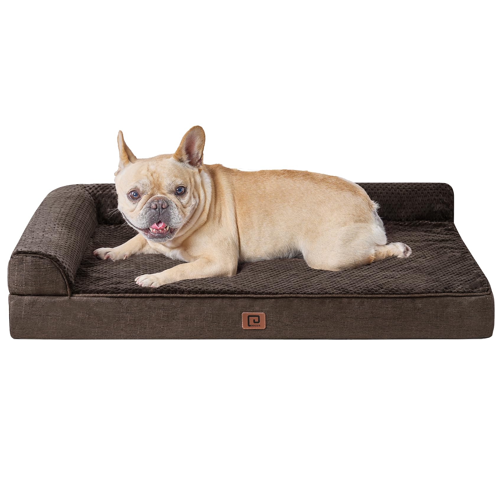 Eheyciga Memory Foam Orthopedic Dog Bed Medium Size Dog With Waterproof Lining, Washable Dog Couch Bed With Removable Cover And Nonskid Bottom For Crate Pet Sofa Bed, 30X20 Inches, Brown