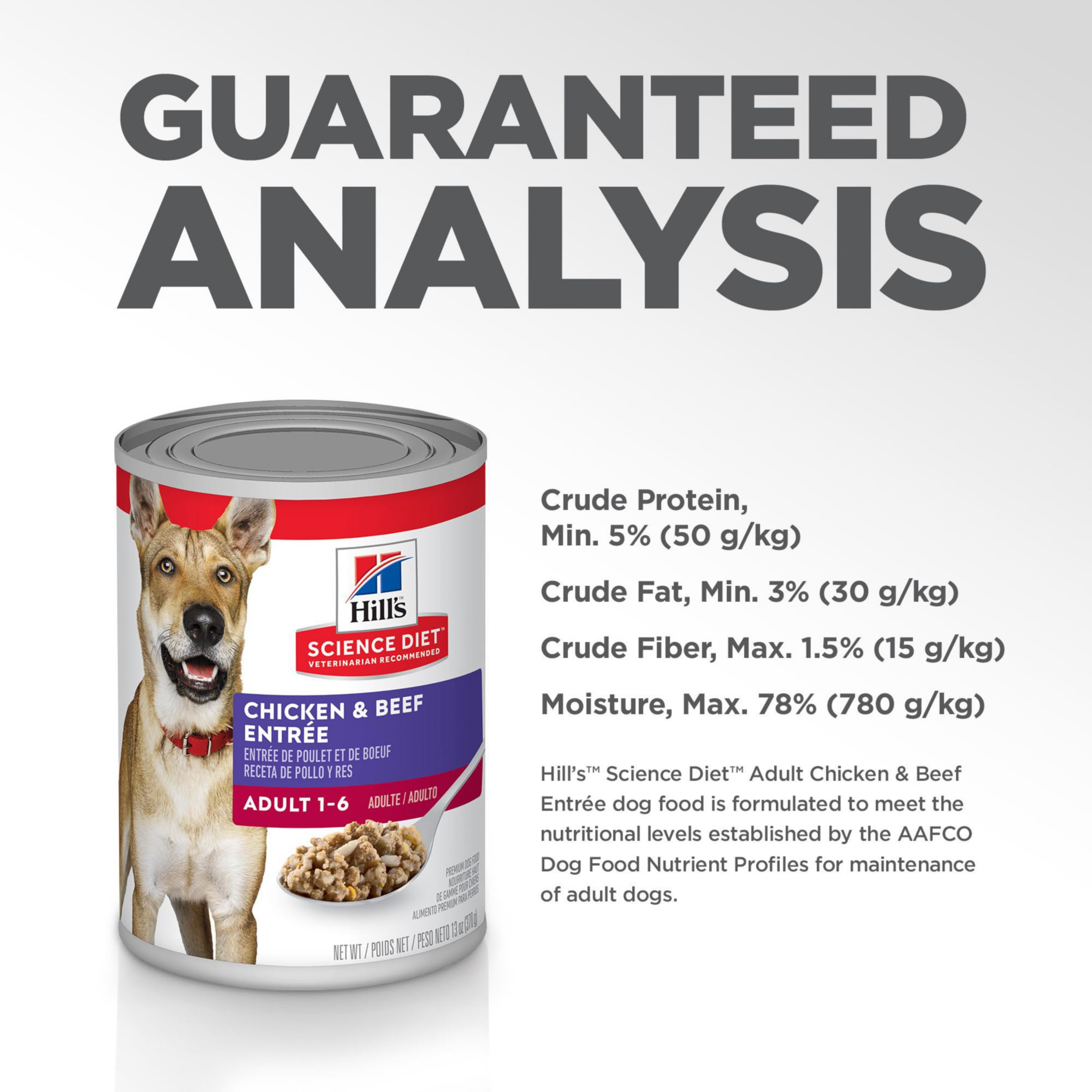 Hills Science Diet Adult Chicken & Beef Entree Canned Dog Food, 13 oz., Case of 12