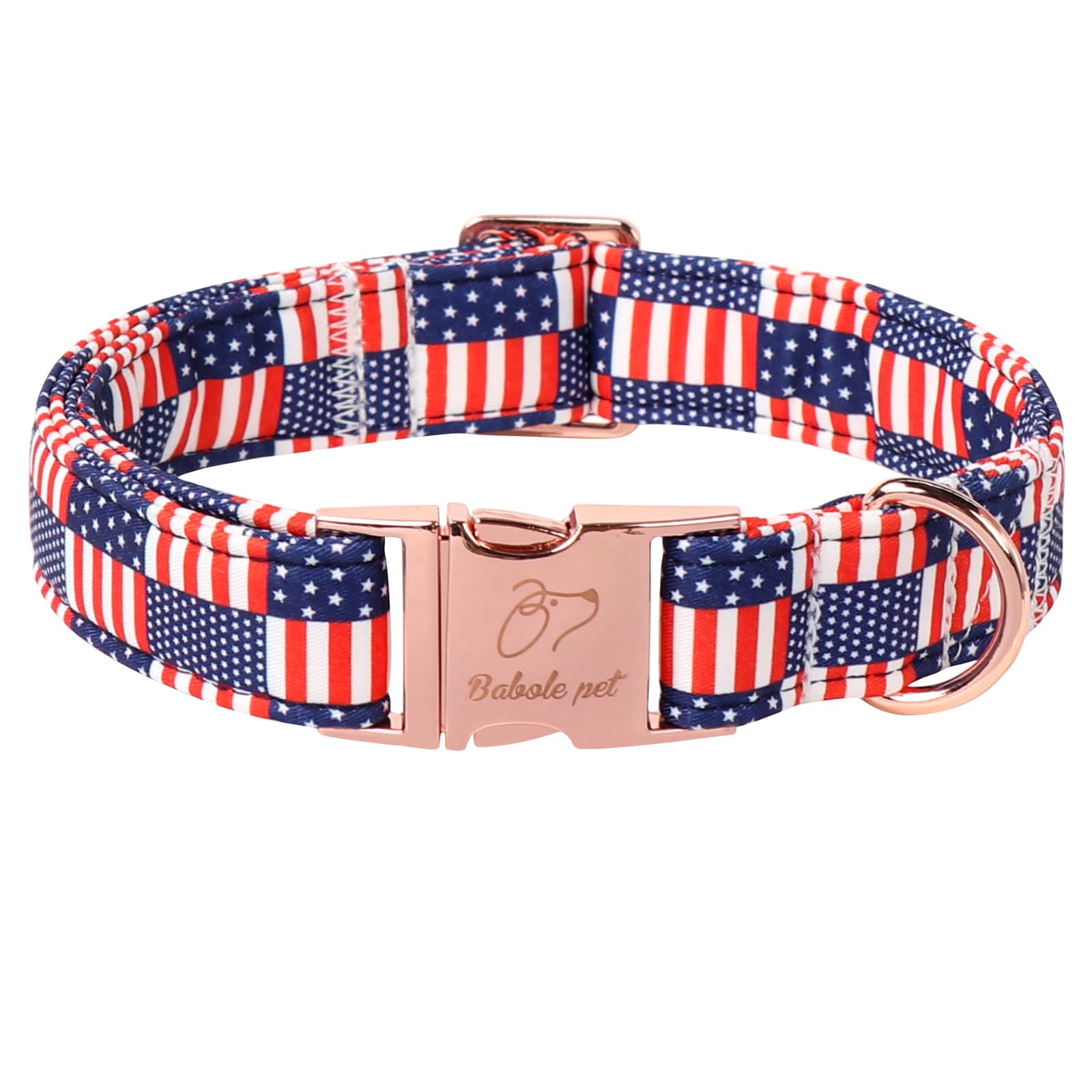 Babole Pet 4Th Of July Dog Collar - Us Flag Patriotic Dog Collars For Puppy & Tiny Dogs, Adjustable Independence Day Stars & Str