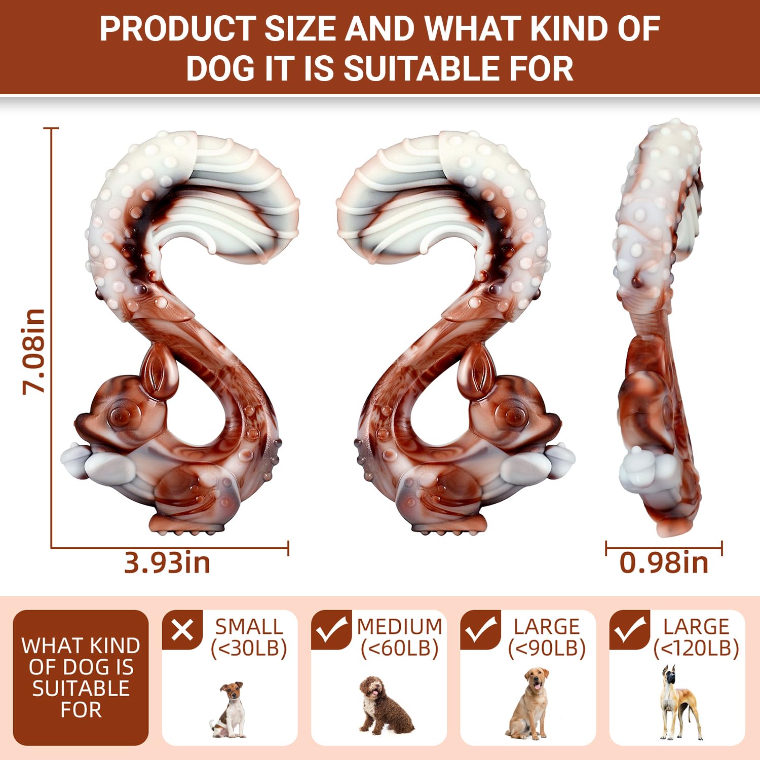 Tailwag Dog Chew Toys For Aggressive Chewers - Beef Flavor, Tough Dog Bone Toys For Large/Medium Breed Dogs - Tough Nylon Teethi