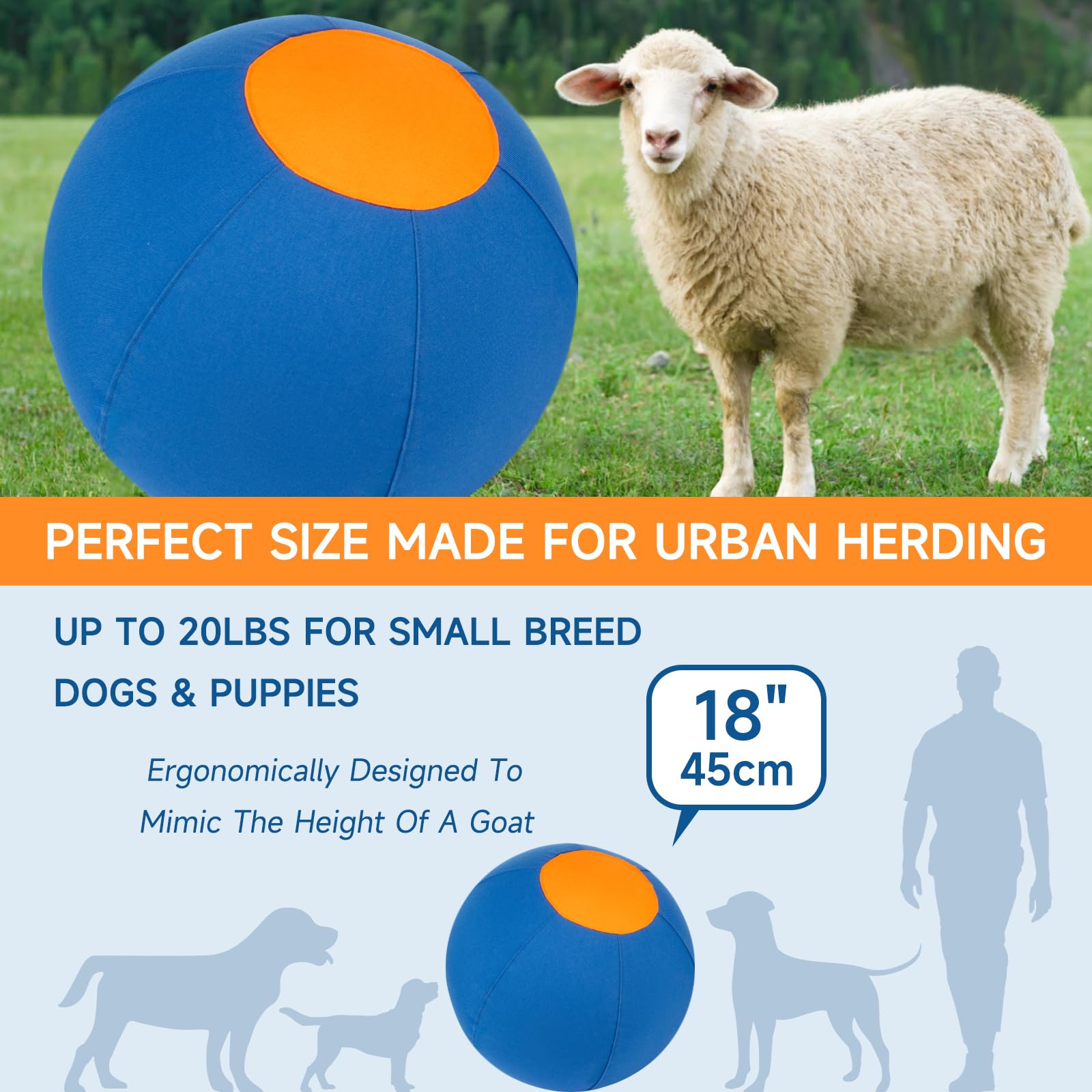 Tailwaggers Jingle Herding Ball For Dogs,Durable Cover For Long-Lasting Dog Toys, For Exercise Andentertainment Dogs In Backyard