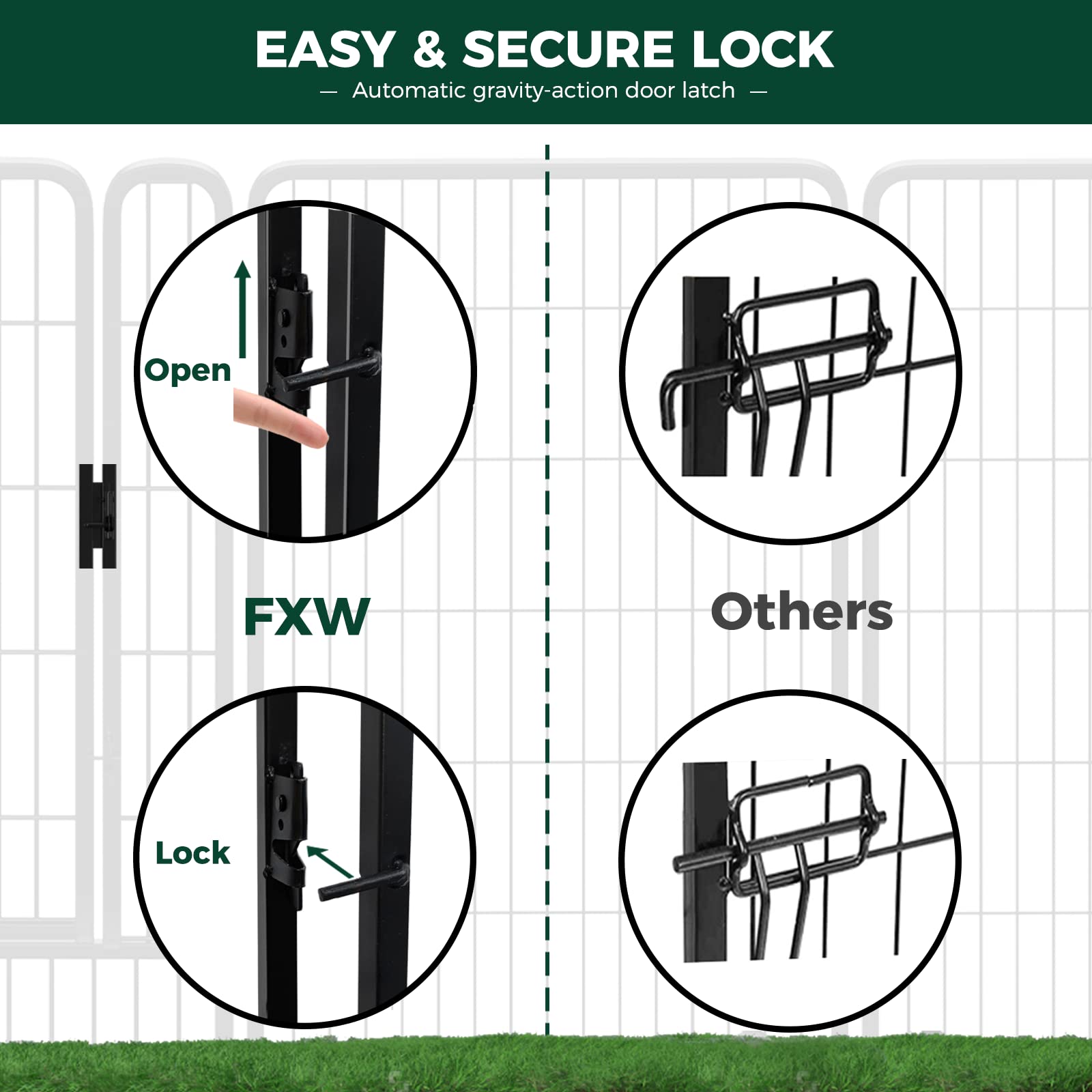 Fxw Rollick Dog Playpen For Yard, Rv Camping, 40 Inch 48 Panels For Medium And Large Dogs│Patented