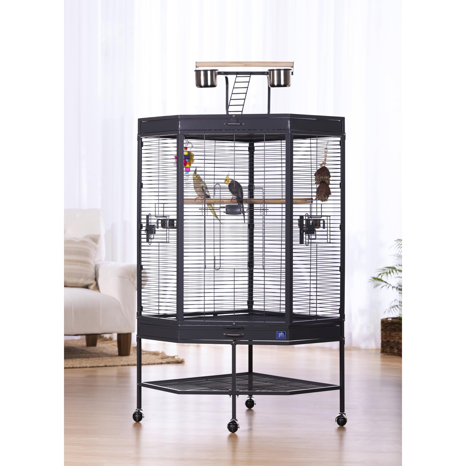 Prevue Pet Products Corner Bird Cage with Playtop