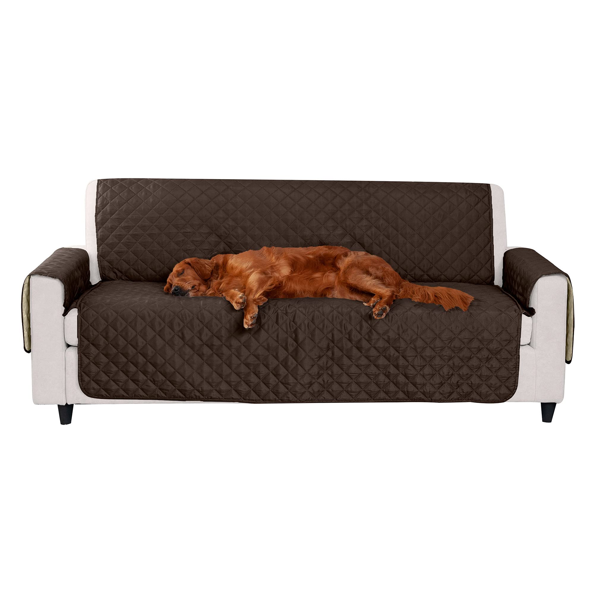 Furhaven Water-Resistant & Reversible Sofa/Couch Cover Protector for Dogs, Cats, & Children - Two-Tone Pinsonic Quilted Living R