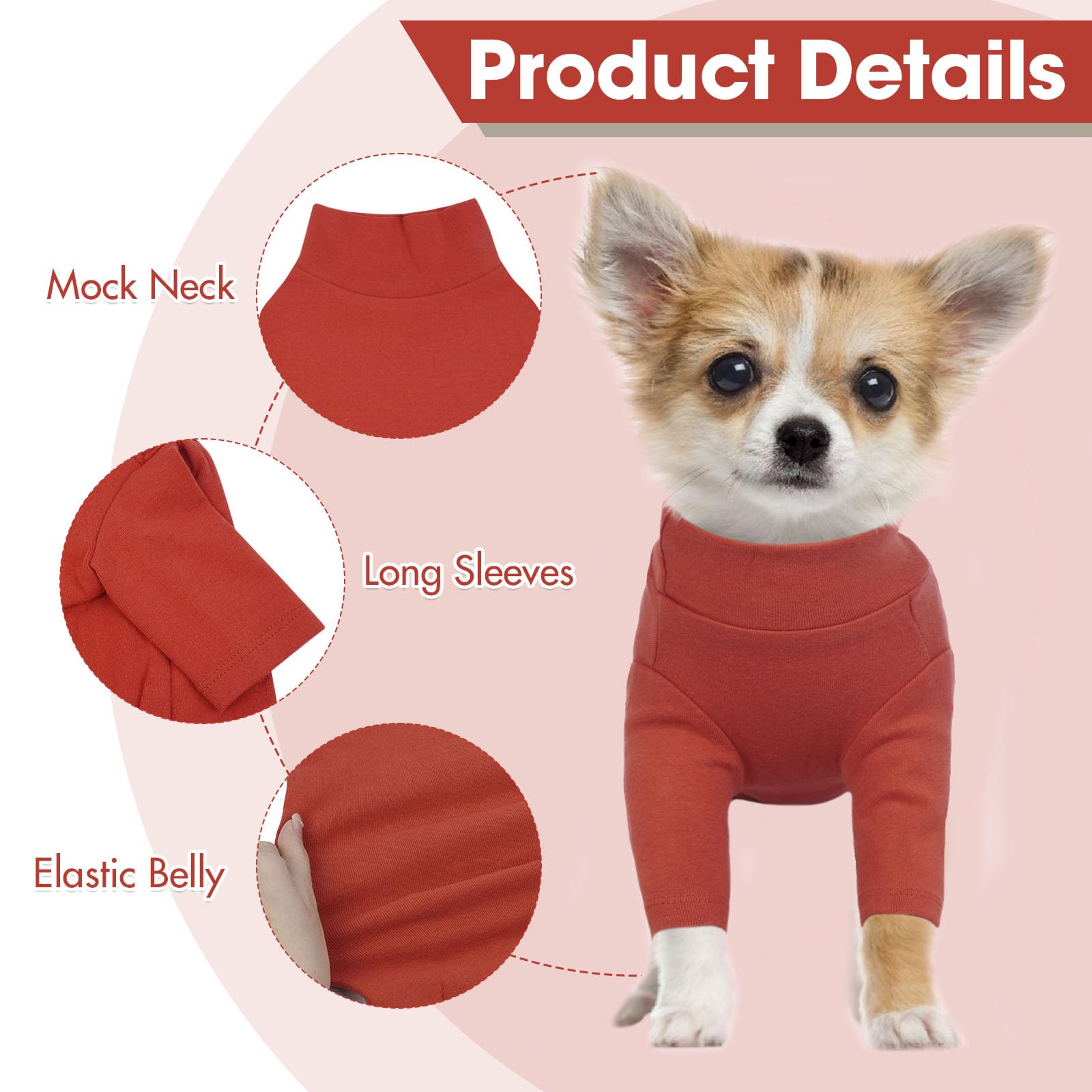2 Pack L Letsqk Simple Designed Long-Sleeve Dog Tee For Small Breeds, Perfect For Spring, Preventing Dogs From Losing Temperatur
