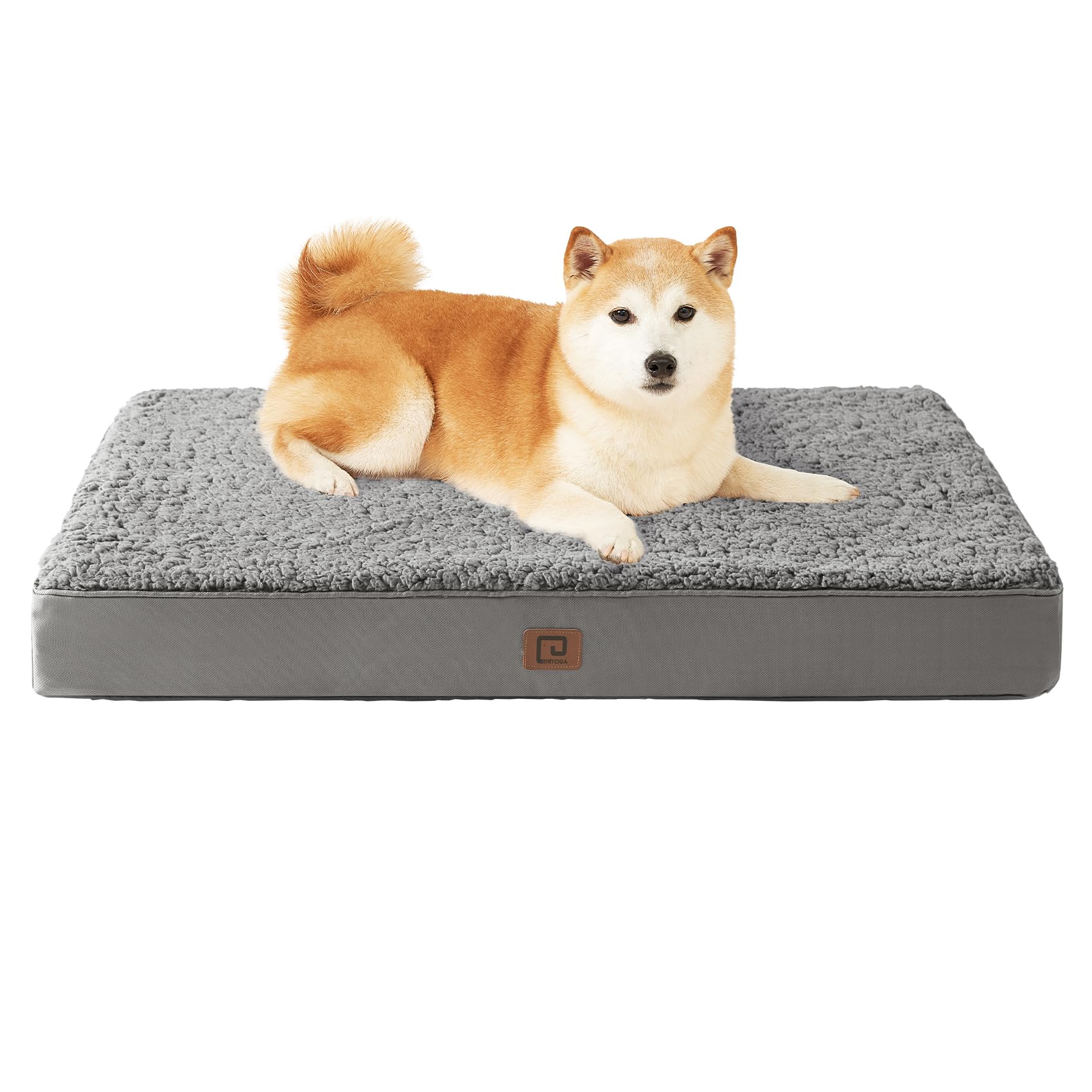 Eheyciga Orthopedic Foam Dog Bed For Large Dogs, 35'L X 23'W X 3.5'Th, Light Grey