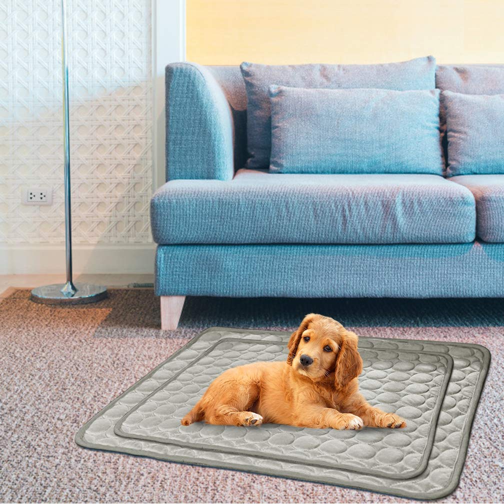 Meilimiyu Washable Dog Cooling Mat - Ice Silk Pet Self Cooling Pad Blanket For Indoor & Outdoor Car Seats