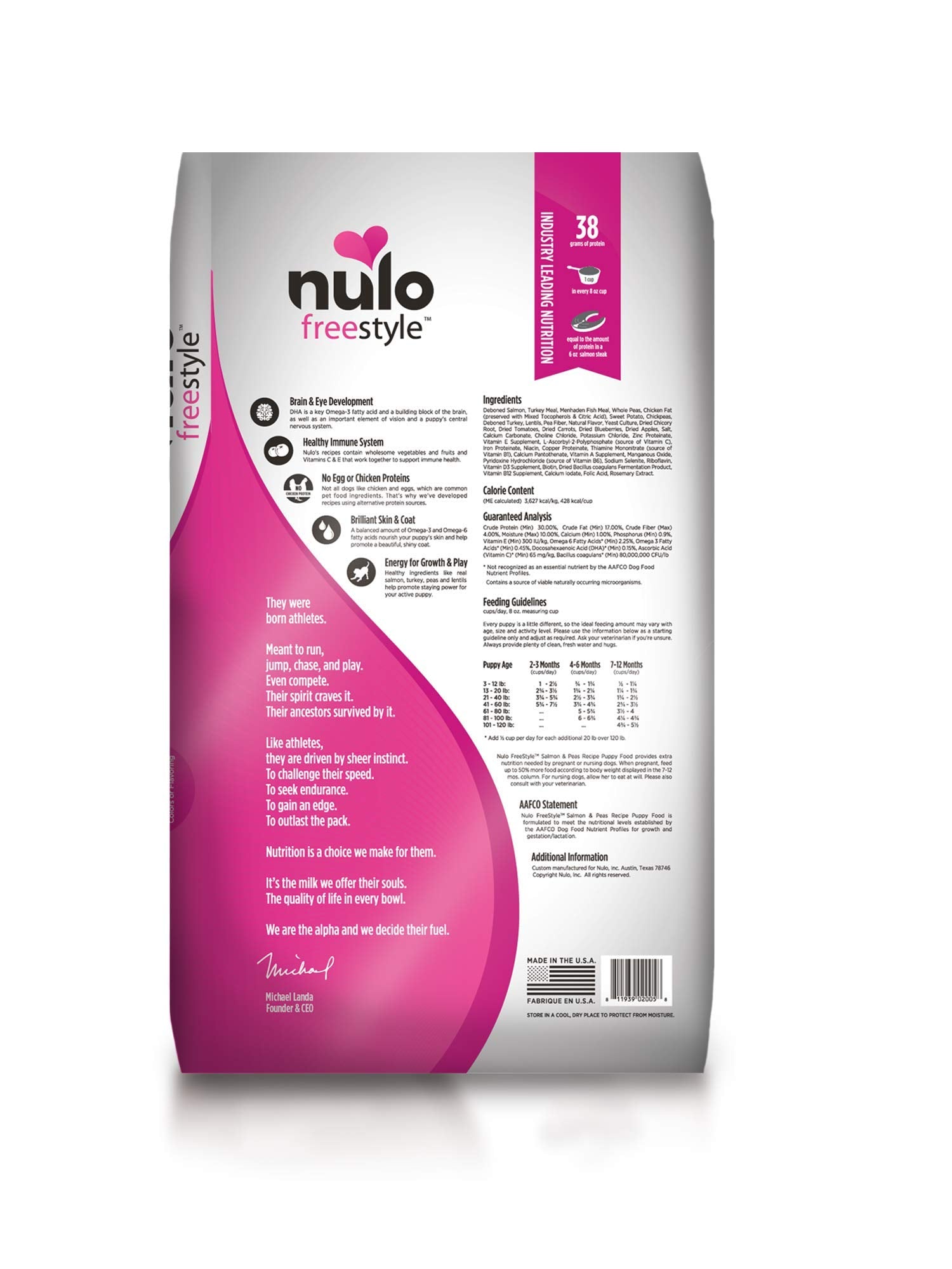 Nulo Freestyle Dry Puppy Food, Grain-Free, High Protein, 6 lb, Model 51PS06