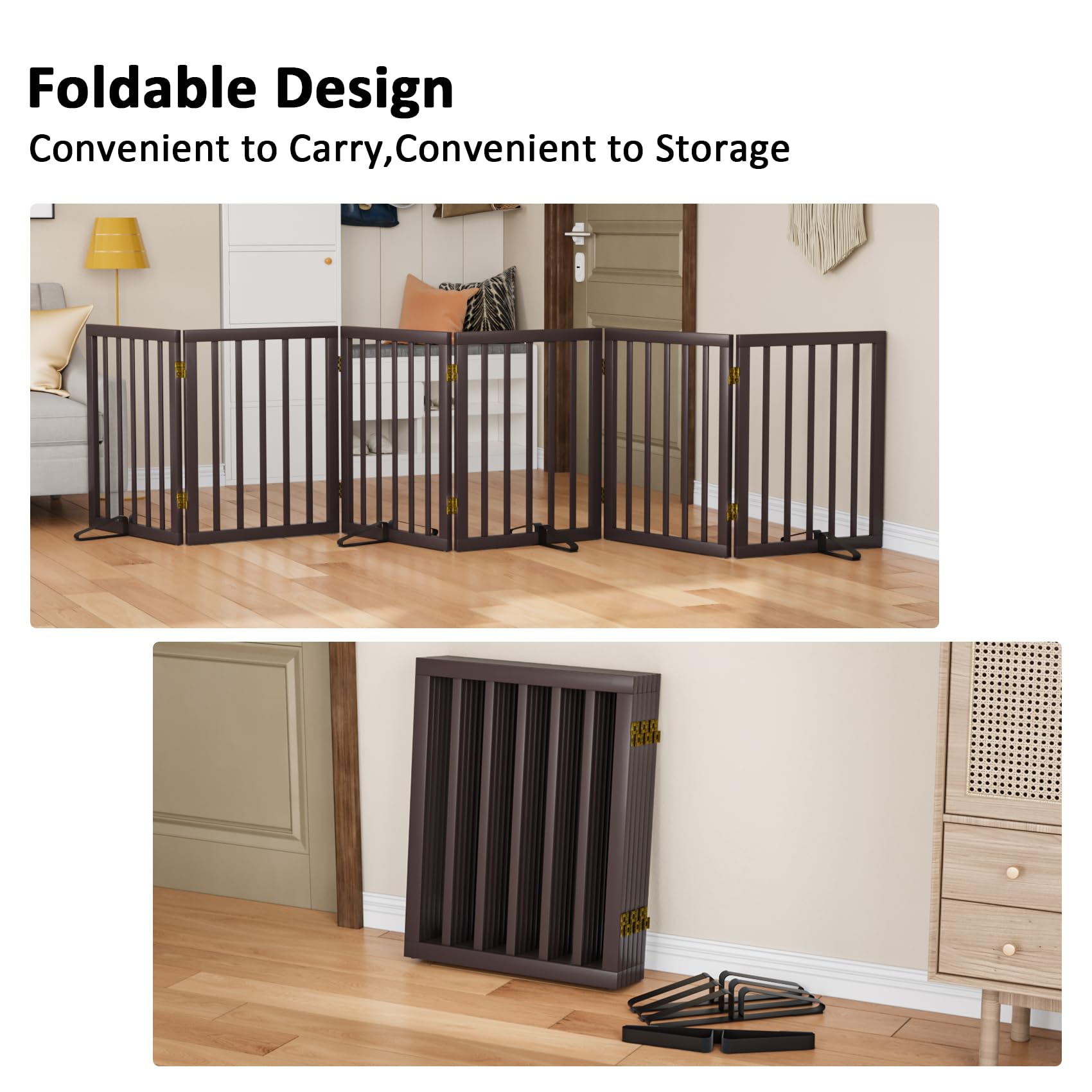 Mino Kesper Freestanding Pet Gate 55-110 Extre Wide, Foldable Dog Gate for The Doorways House, Pet Gates for Dogs, Doogie Puppy
