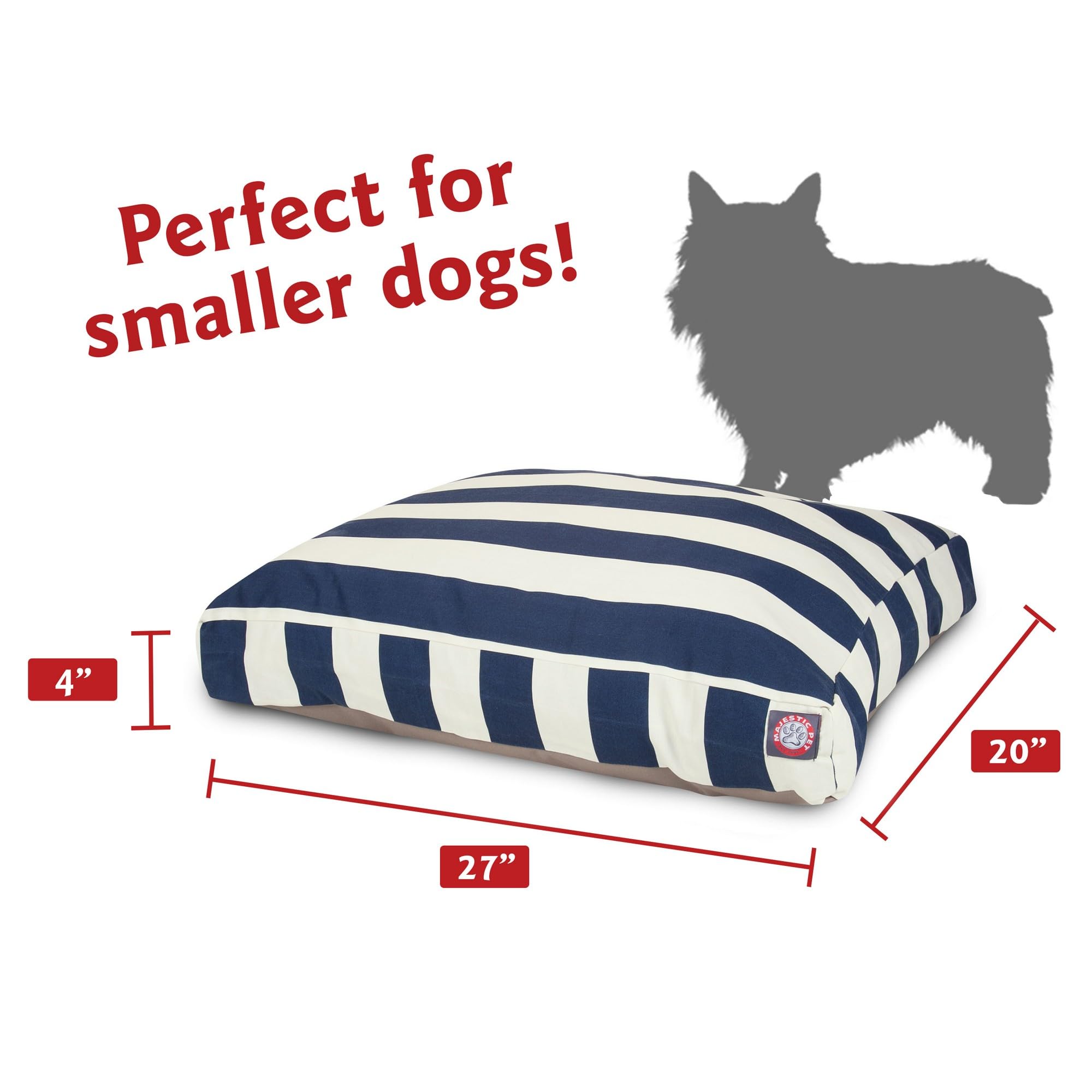 Majestic Pet Shredded Memory Foam Dog Bed Small With Removable Washable Cover - Rectangle Orthopedic Dog Bed-Durable Dog Crate B