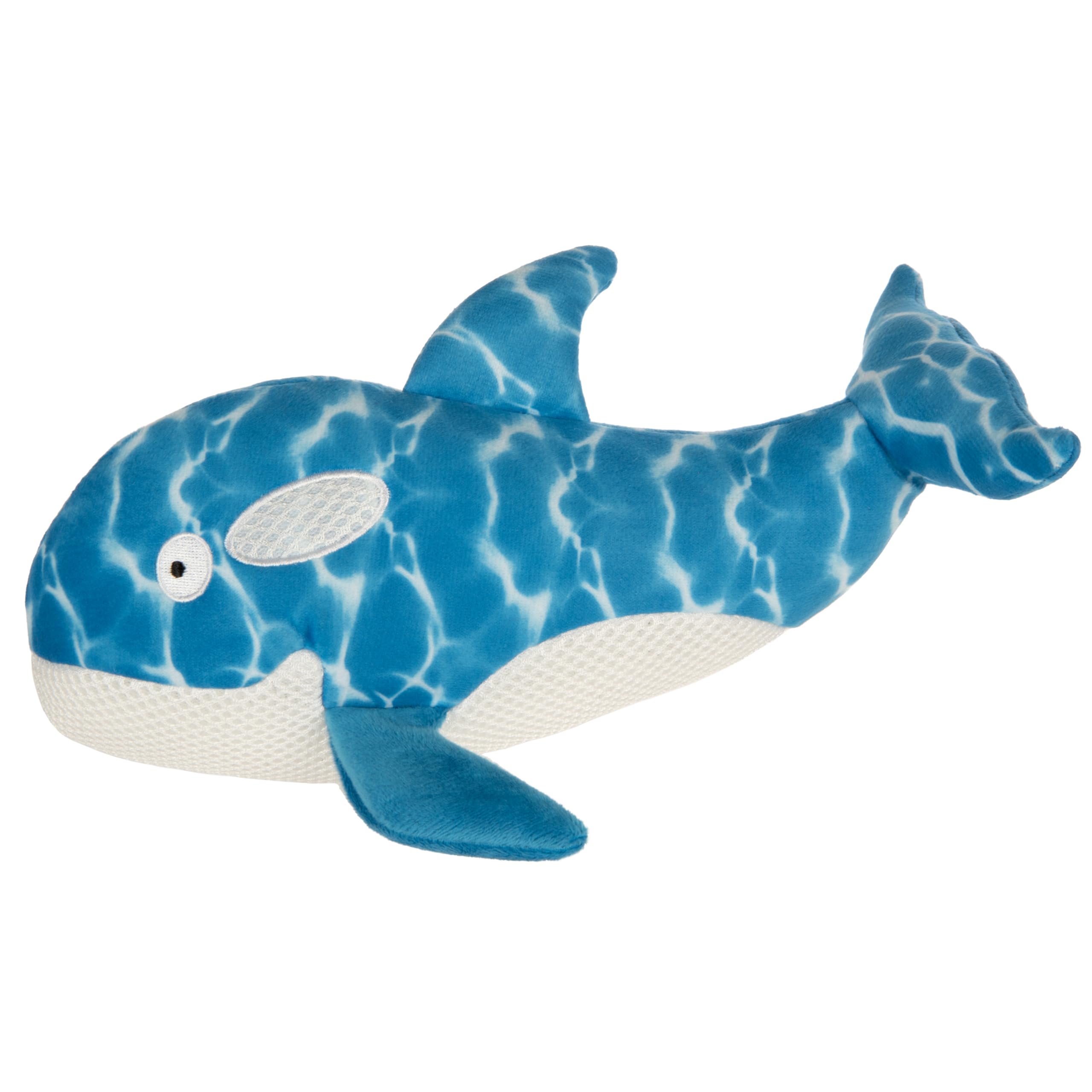 TrustyPup Orca Plush Chew Guard Dog Toy - Large, Soft Polyester, Blue, Model 70066