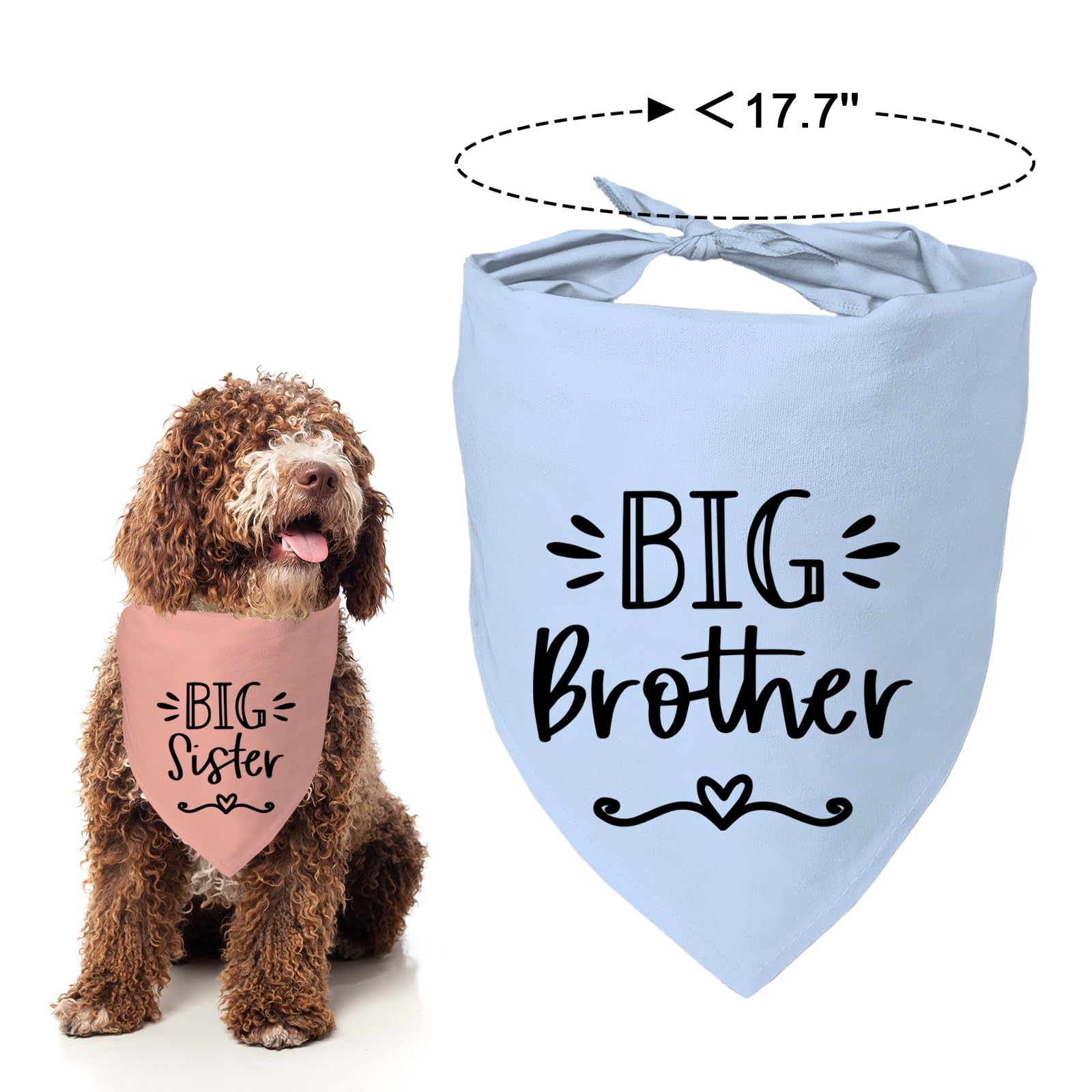 2 Packs Big Sister And Brother Dog Bandana, Pet Triangle Scarf For Small Medium Large Dogs, Baby Announcement Pet Scarf