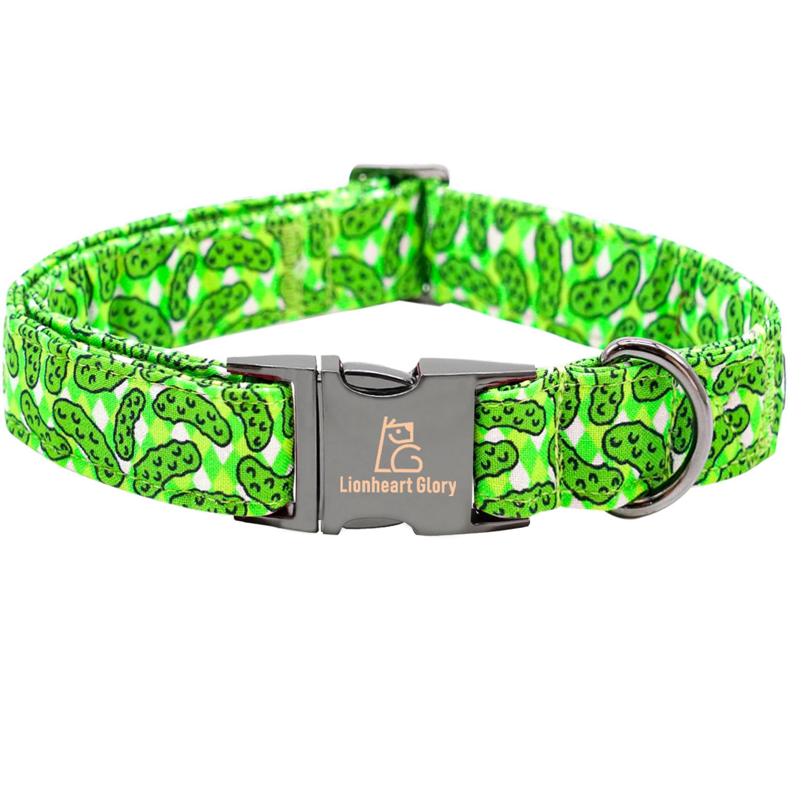 Lionheart Green Dog Collar - Soft & Durable, Adjustable & Comfortable Gift Collar For Spring Or Fall