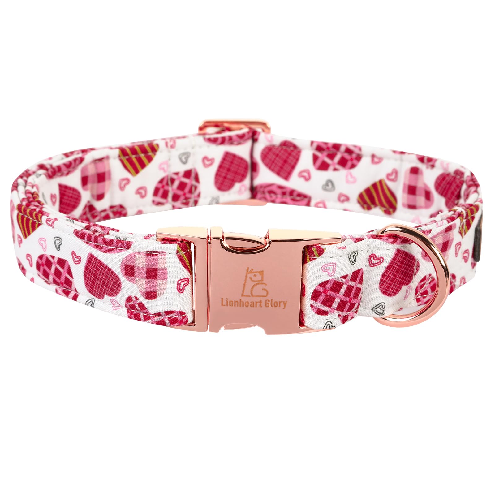 Lionheart Glory Valentine Collar, Cookie Hearts Dog Collar For X-Small Cute Dog Collars Spring Female Pet Gift Adjustable Heavy-