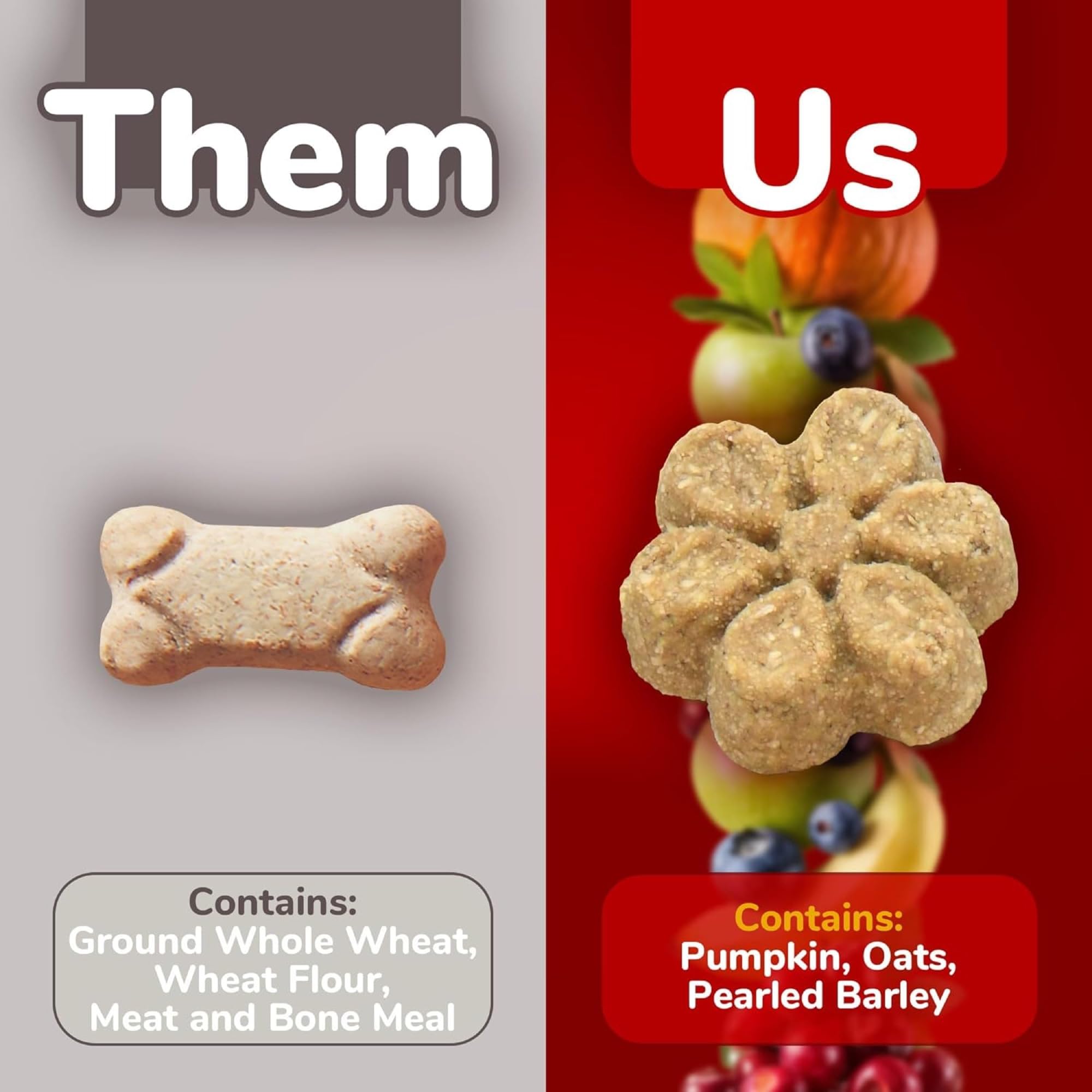 Fruitables Crunchy Baked Low Calorie Training Treats for Dogs | Crispy Bacon Apple Flavor | 7 Ounces (2386)