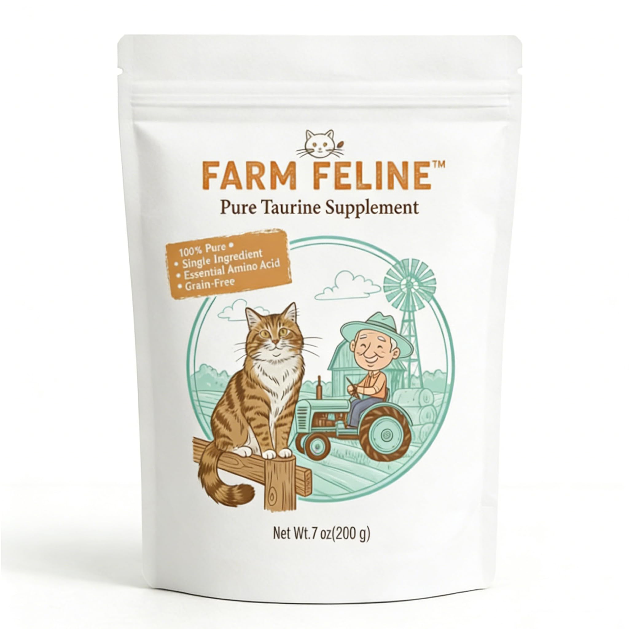 Taurine for Cats,Taurine Supplement for Cats,Taurine Powder,Supports Heart Health,Vision & Vitality,Odorless Food Topper,200g