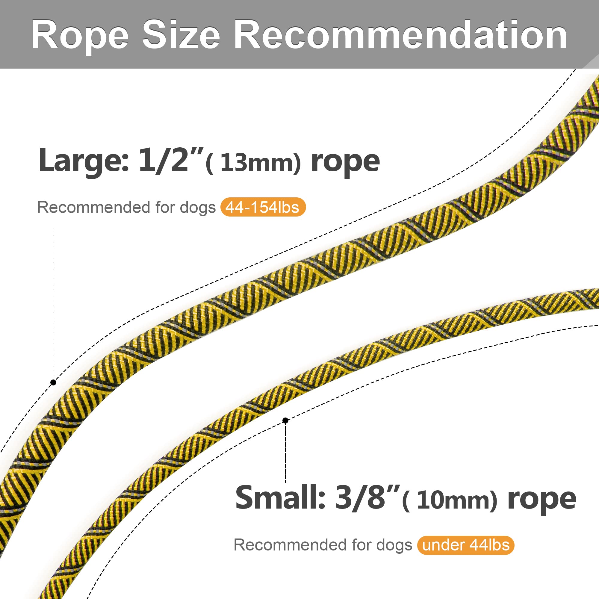 Fida Durable Slip Lead Dog Leash, 6 FT x 3/8", Heavy Duty, Reflective, Yellow, Comfortable for Small Dogs and Puppies