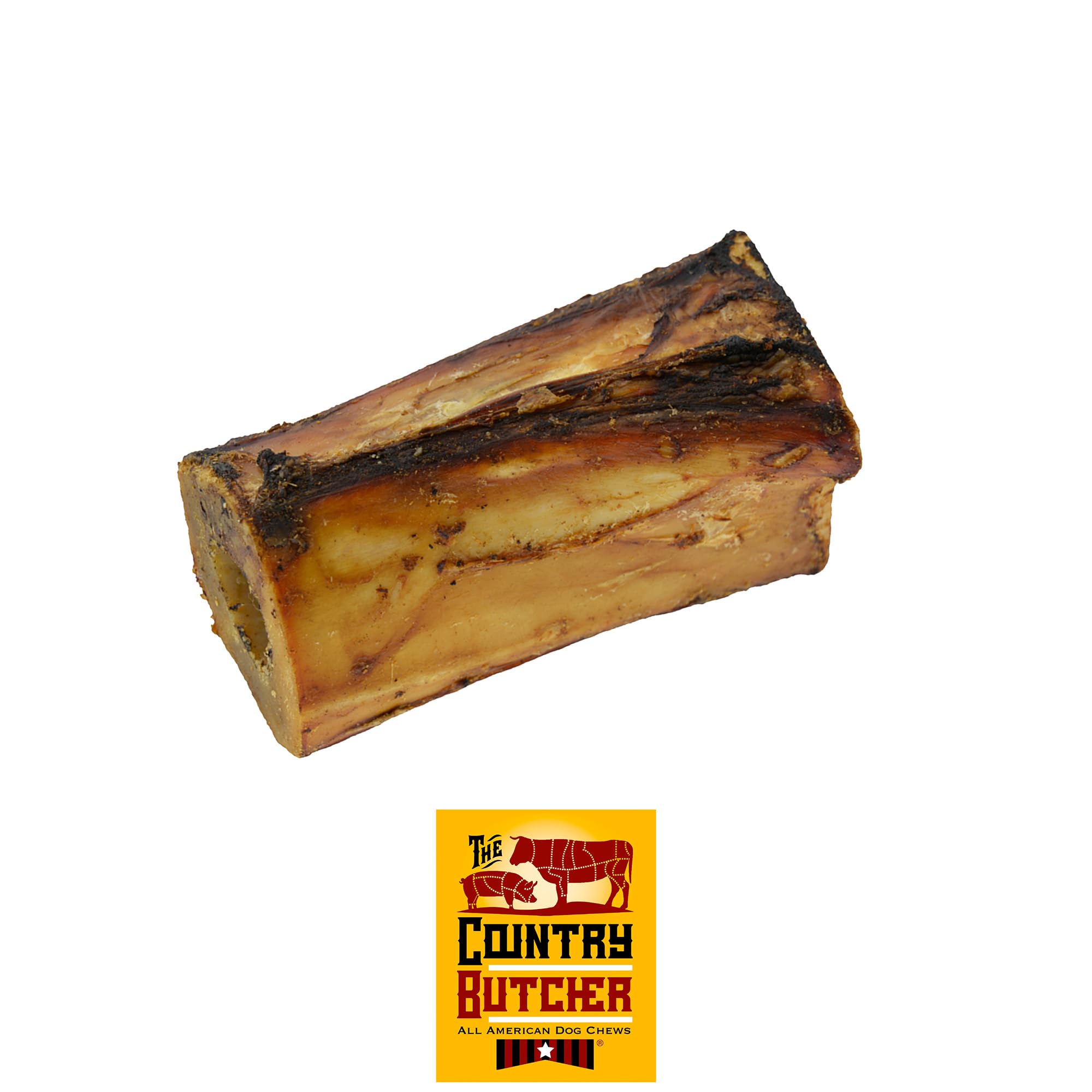 THE COUNTRY BUTCHER 4 Beef Marrow Dog Bones for Aggressive Chewers, Medium Breed Dog Treat, with Collagen, Natural, Tough, Chew 