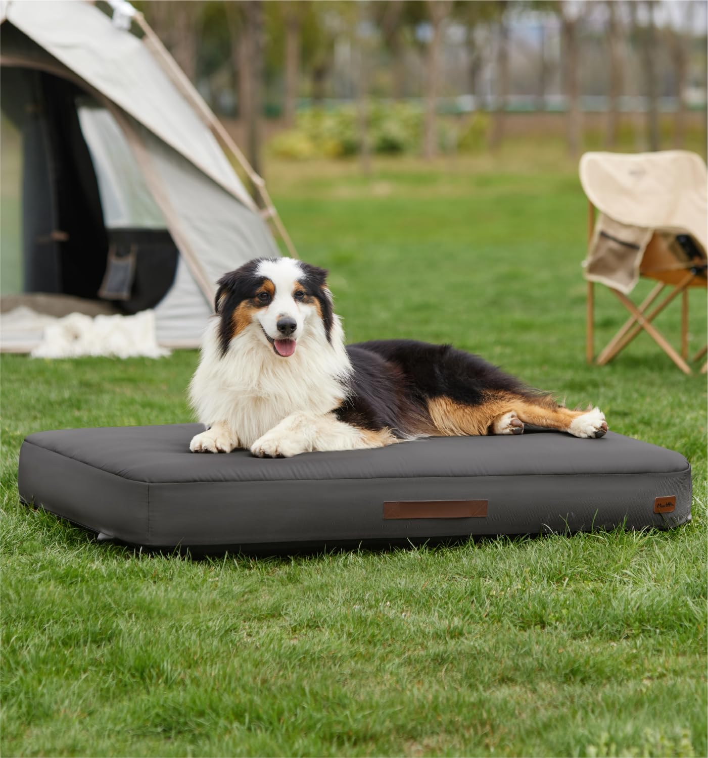 Made4Pets Outdoor Dog Bed Waterproof Inflatable - Portable Self-Inflating Pet Bed For Medium Dogs, Built-In Foot Pump, Durable O