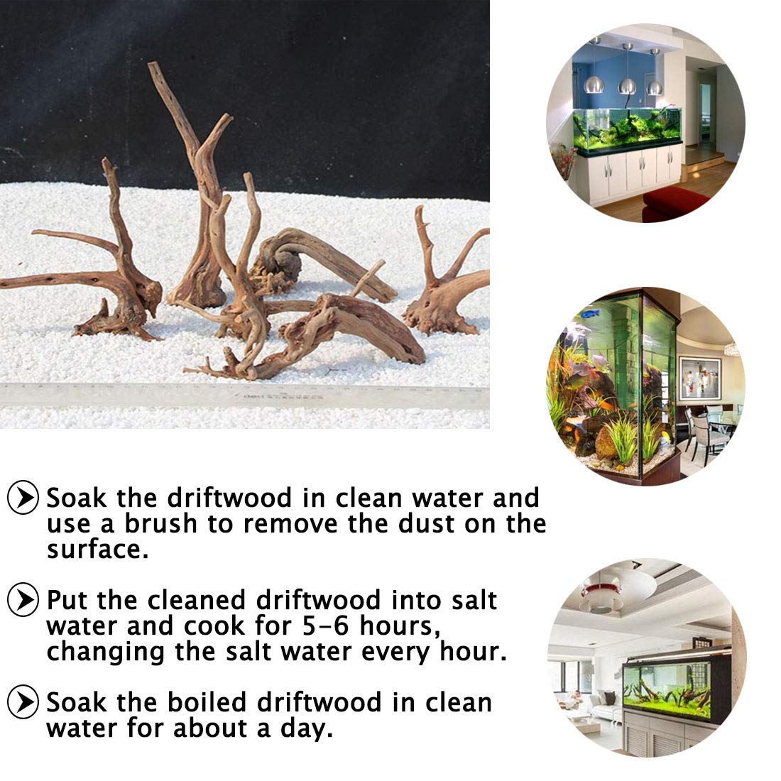 Hamiledyi 2 Pcs Natural Aquarium Driftwood Reptile Spider Wood Ornament Assorted Branches Natural Driftwood Log Fish Tank Decora