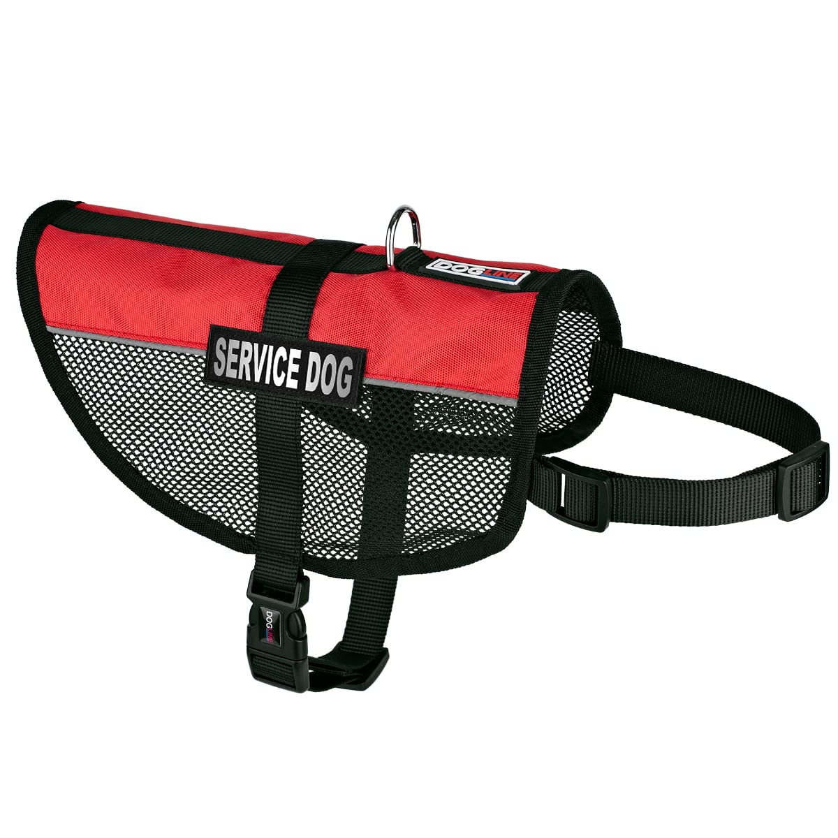 Dogline N0253-3-0210 Service Dog Vest Harness, X-Large/30 X 38', Red