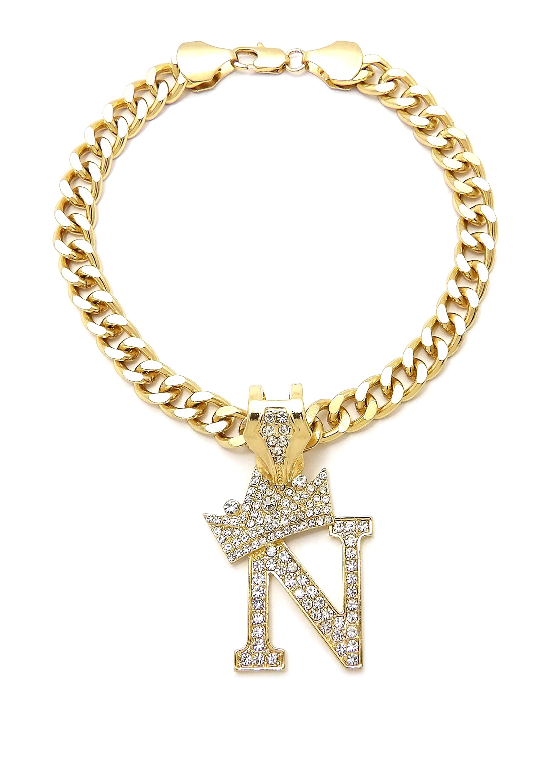Initial Letter Cuban Chain Dog Chain Pet Chain Pet, Cat, Puppy Necklace (N, 28'')