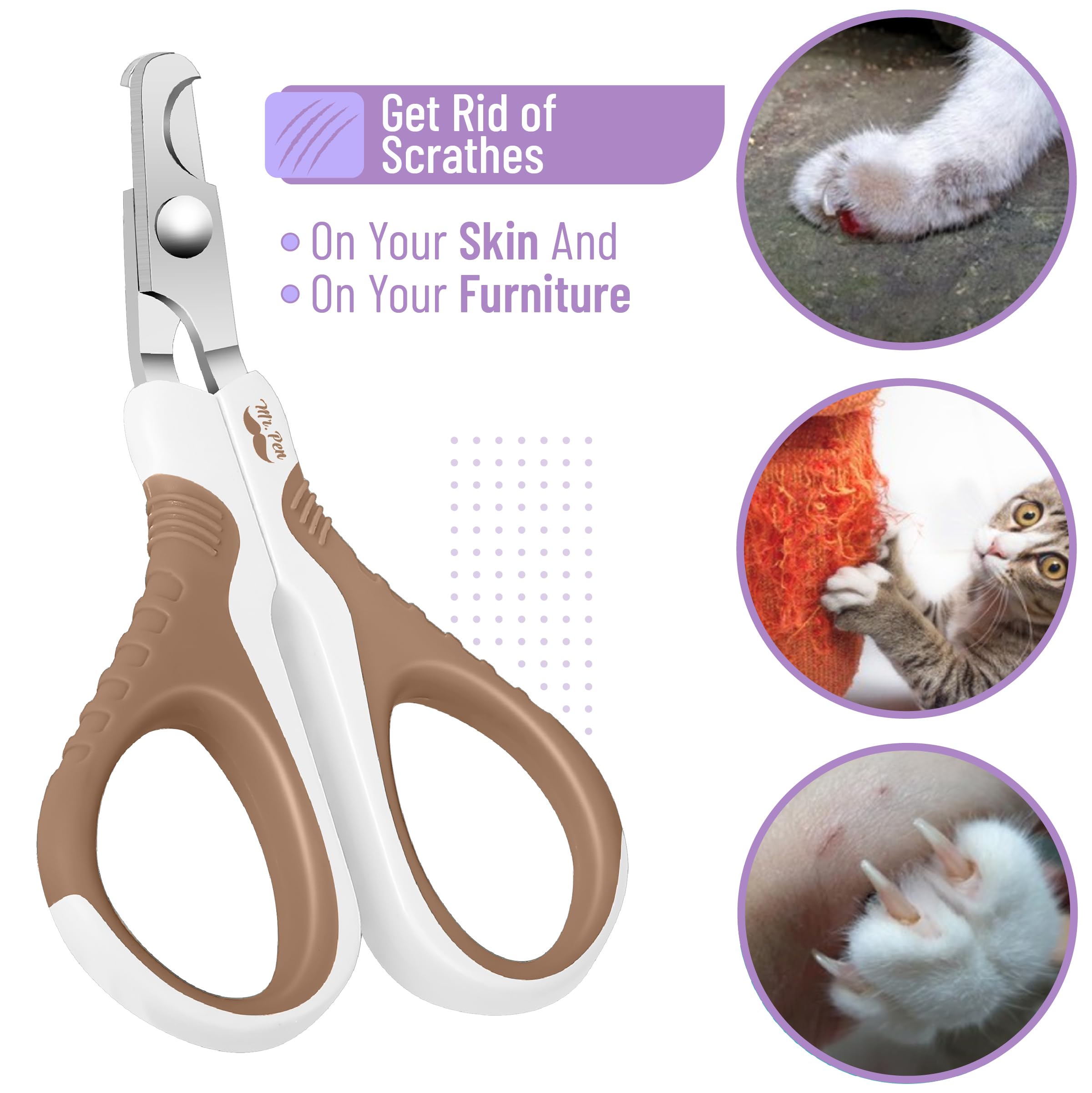 Mr. Pen- Cat Nail Clipper, Brown, Cat Nail Trimmer, Cat Nail Clippers, Cat Claw Clippers, Cat Clippers For Nails, Pet Nail Clippers, Kitten Nail Clipper, Small Dog Nail Clipper, Cat Claw Trimmer