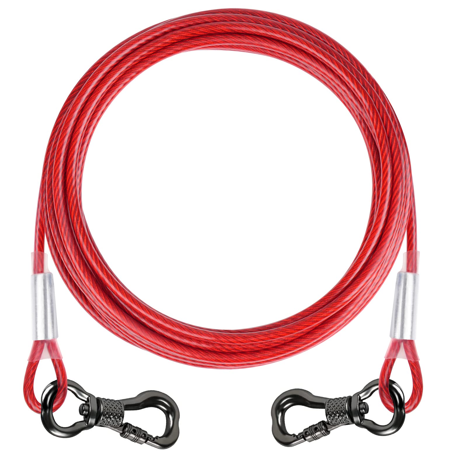 Xiaz Tie Out Cable For Dogs, 20Ft Dog Leads For Yard, Heavy Duty Dog Tie Out Cable For Large Dogs Up To 250Lbs, Durable Dog Runner Tether Line For Yard Or Camping