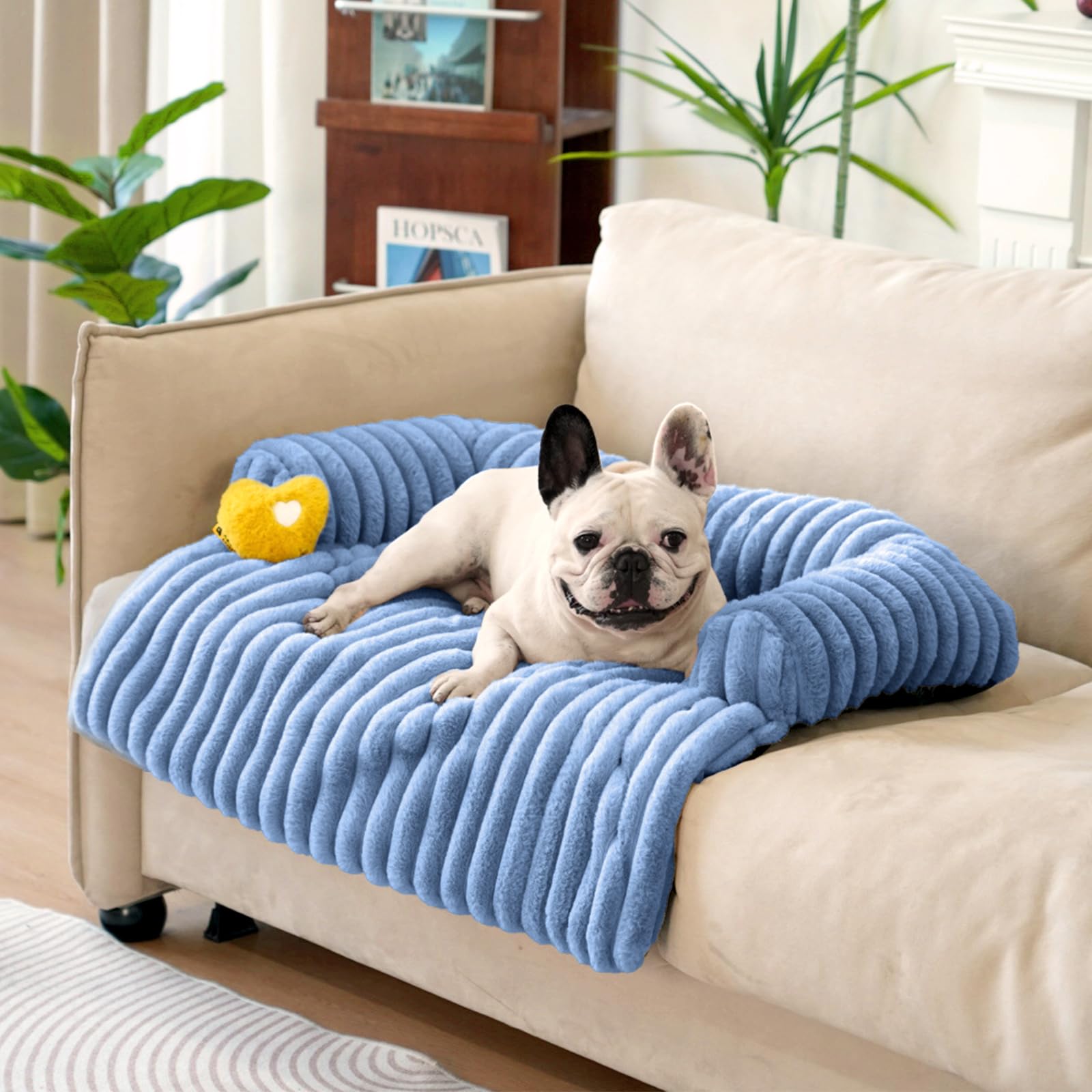 Funny Fuzzy Pet Couch Cover For Sofa, Calming Dog Bed For Couch, Fluffy Plush Dog Couch Mat For Furniture Protector For Medium D